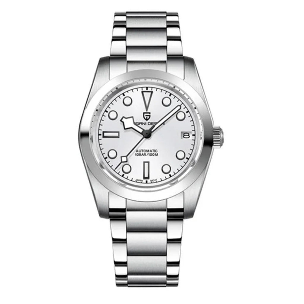 Pagani Design PD-1716 36MM Snowflake Hands with Seiko NH35 Automatic Movement - White Dial - DREAM WATCHES