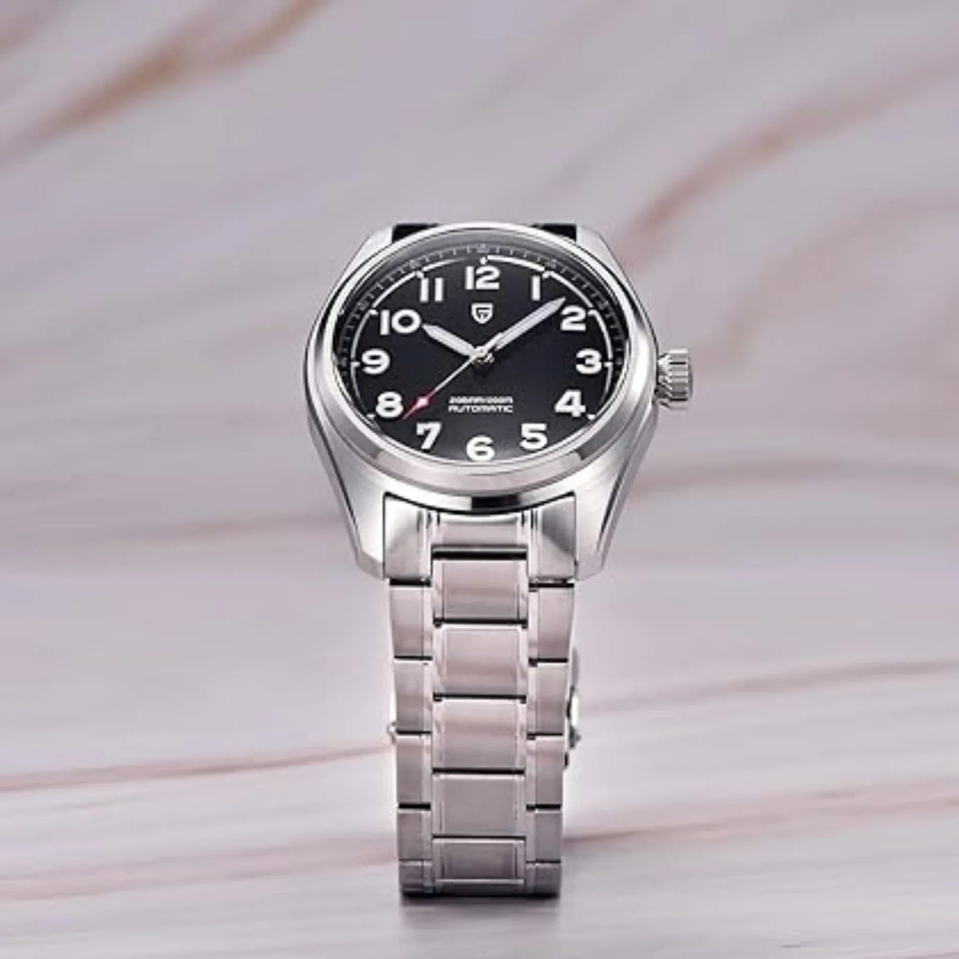 Pagani Design PD-1717 38 MM (Japan NH35A Automatic Movement) AR Coating Mechanical Watch Stainless Steel Watch Spirit Pilot Homage V2- Black - DREAM WATCHES