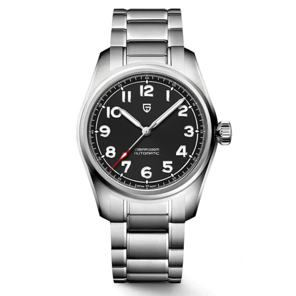 Pagani Design PD-1717 38 MM (Japan NH35A Automatic Movement) AR Coating Mechanical Watch Stainless Steel Watch Spirit Pilot Homage V2- Black - DREAM WATCHES