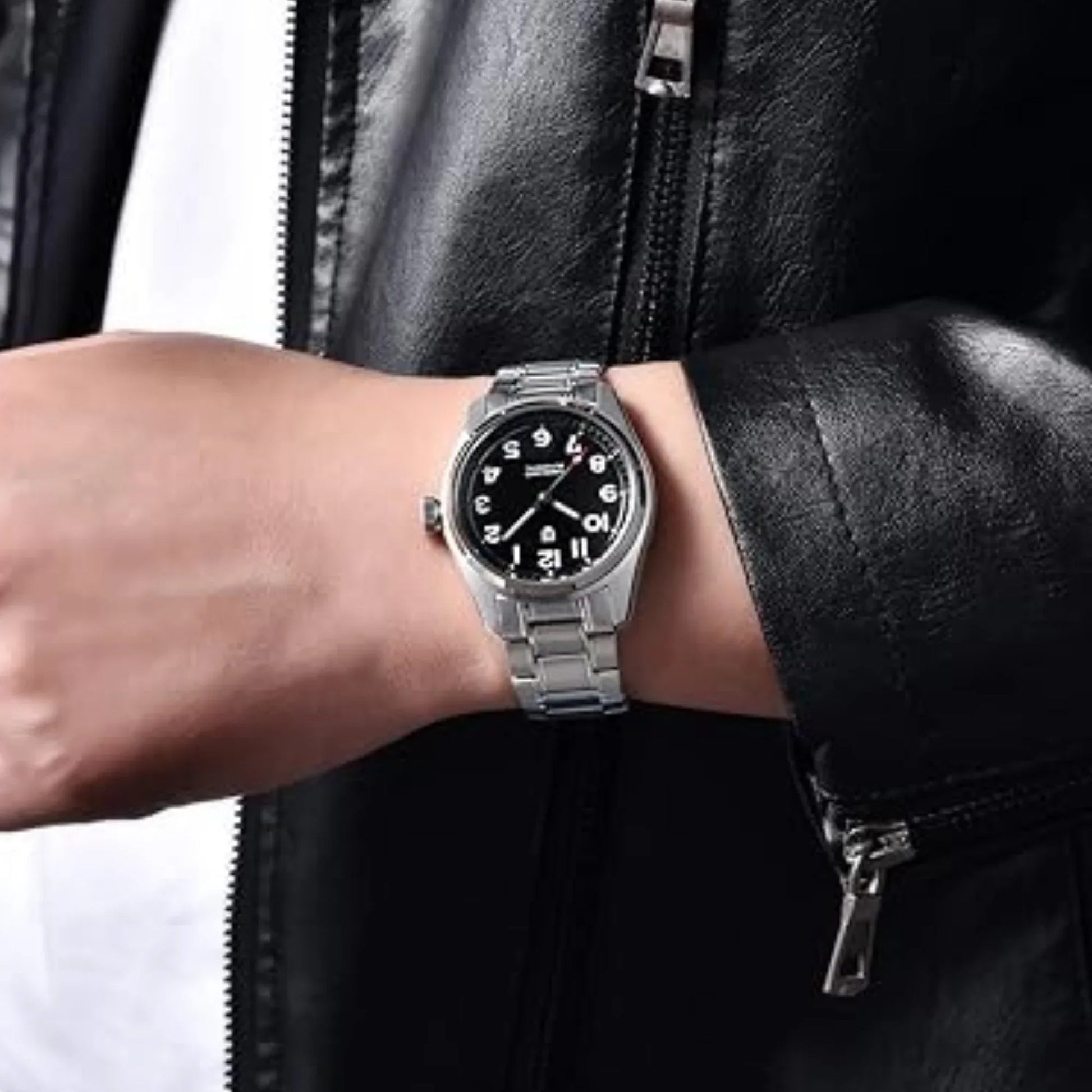 Pagani Design PD-1717 38 MM (Japan NH35A Automatic Movement) AR Coating Mechanical Watch Stainless Steel Watch Spirit Pilot Homage V2- Black - DREAM WATCHES