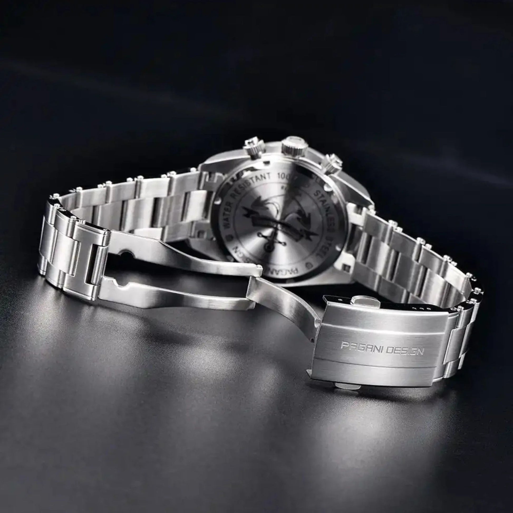 Pagani Design PD-1718 Chrono Panda Men's 39.5MM 100M Waterproof Chronograph Japanese VK64 Meca-Quartz Movement - Blue Dial - DREAM WATCHES