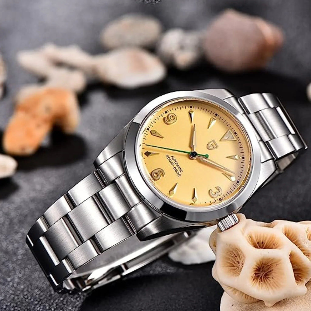 Pagani Design PD-1723 Air King 36 mm 200 m Waterproof PT5000 Automatic Mechanical Watch AR Sapphire crystal Luminous Stainless steel Business Watch - Salmon - DREAM WATCHES