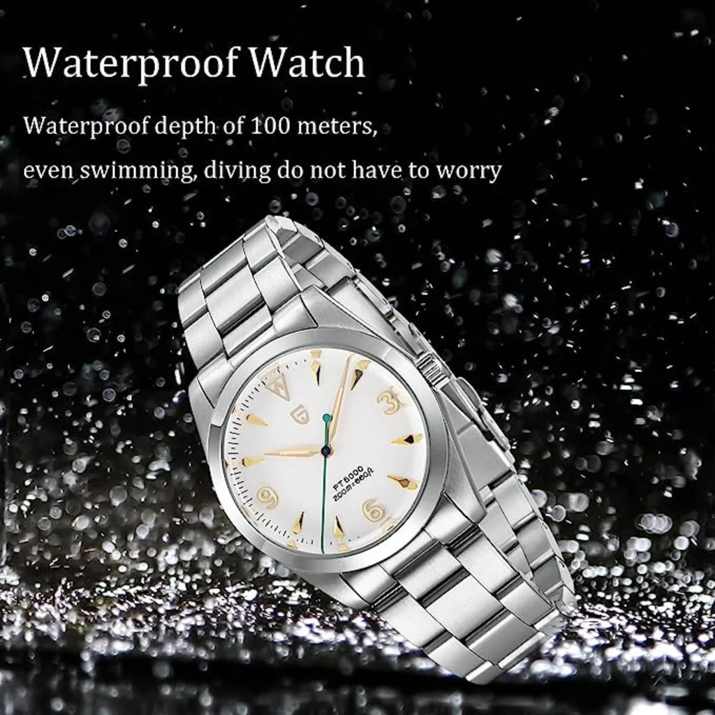 Pagani Design PD-1723 Air King 36 mm 200 m Waterproof PT5000 Automatic Mechanical Watch AR Sapphire crystal Luminous Stainless steel Business Watch - White - DREAM WATCHES