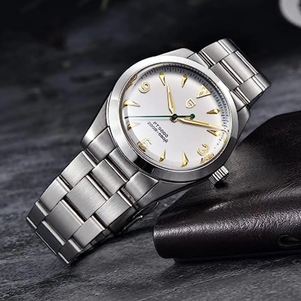 Pagani Design PD-1723 Air King 36 mm 200 m Waterproof PT5000 Automatic Mechanical Watch AR Sapphire crystal Luminous Stainless steel Business Watch - White - DREAM WATCHES