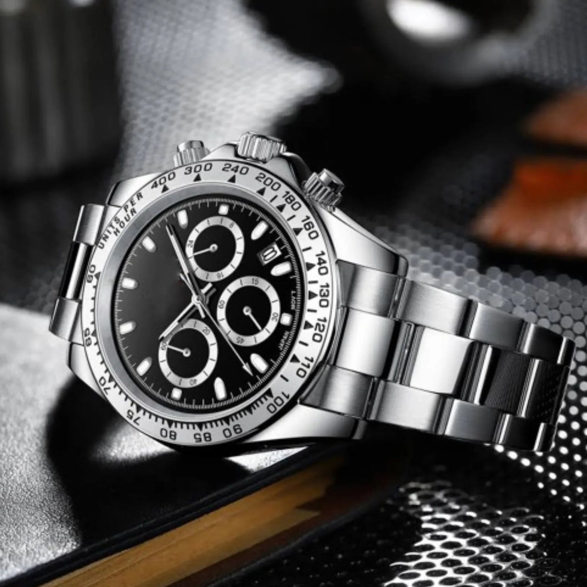 PAGANI DESIGN PD-1727 Men's Waterproof Chronograph Diver with sapphire crystal and Date functionality - Black Dial - DREAM WATCHES