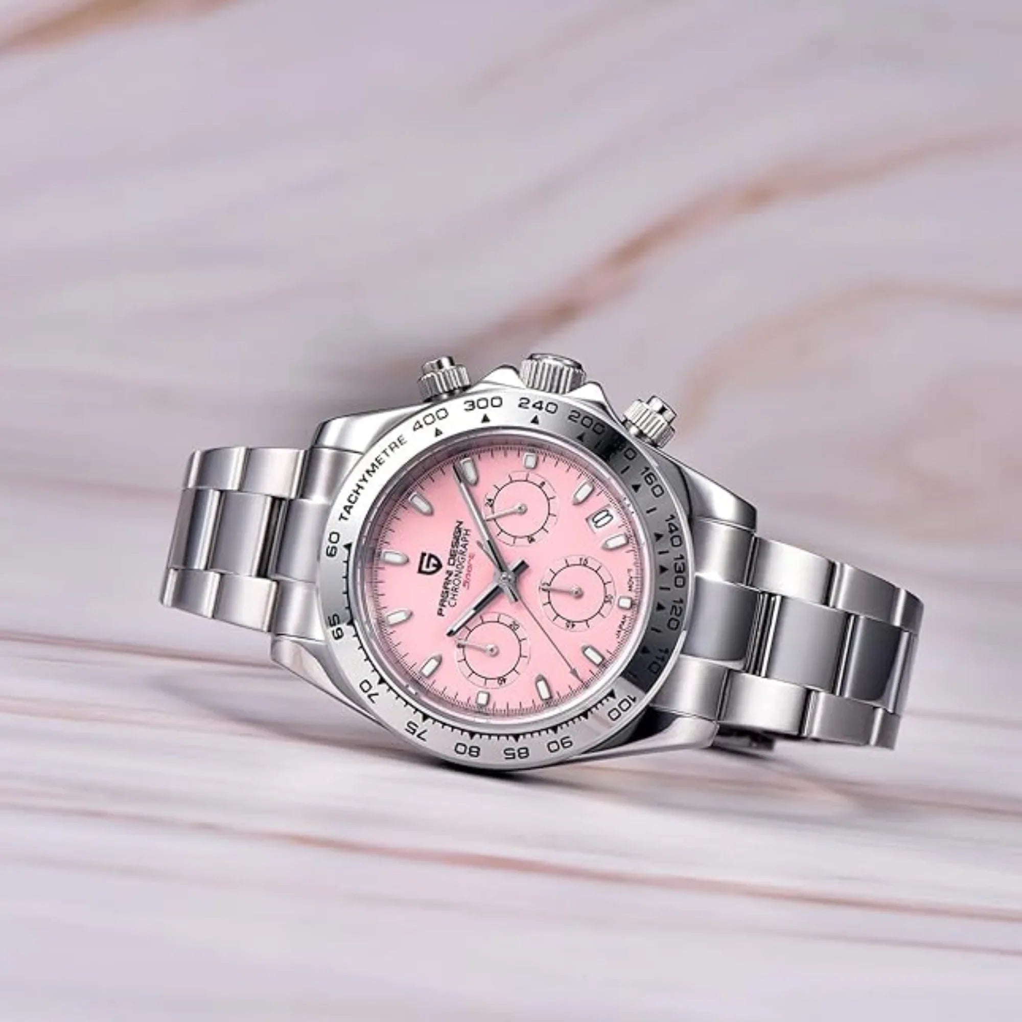 PAGANI DESIGN PD-1727 Men's Waterproof Chronograph Diver with sapphire crystal and Date functionality - Peach Dial - DREAM WATCHES