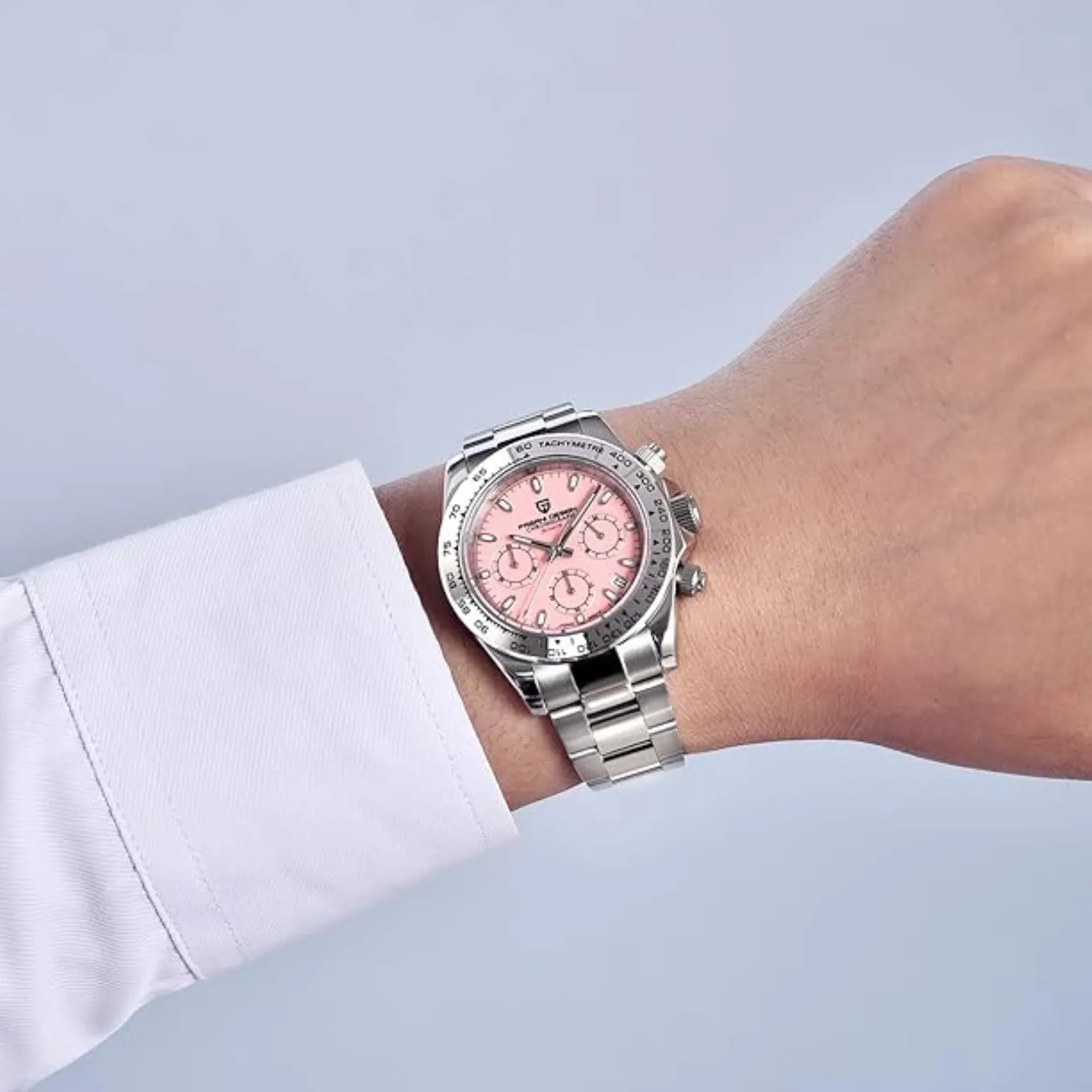 PAGANI DESIGN PD-1727 Men's Waterproof Chronograph Diver with sapphire crystal and Date functionality - Peach Dial - DREAM WATCHES