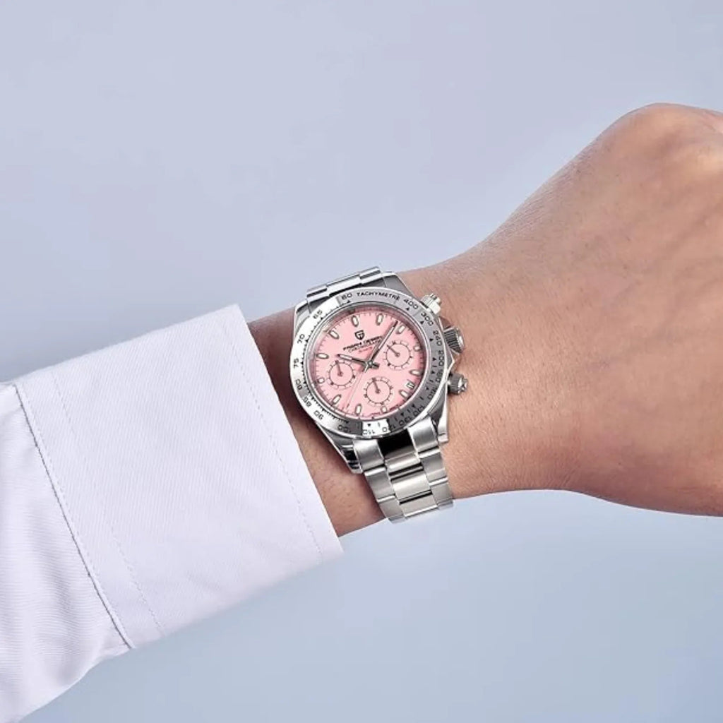 PAGANI DESIGN PD-1727 Men's Waterproof Chronograph Diver with sapphire crystal and Date functionality - Peach Dial - DREAM WATCHES