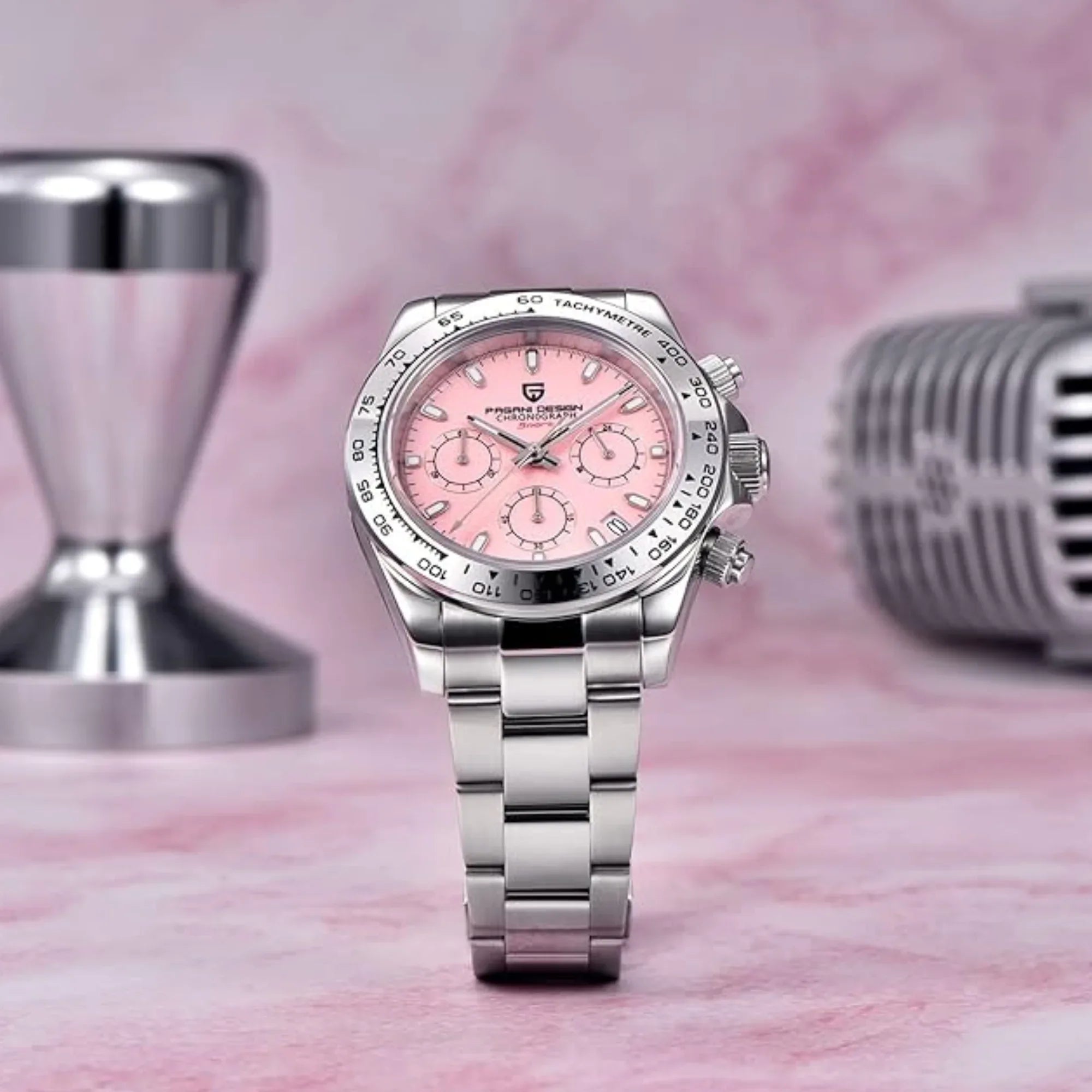 PAGANI DESIGN PD-1727 Men's Waterproof Chronograph Diver with sapphire crystal and Date functionality - Peach Dial - DREAM WATCHES