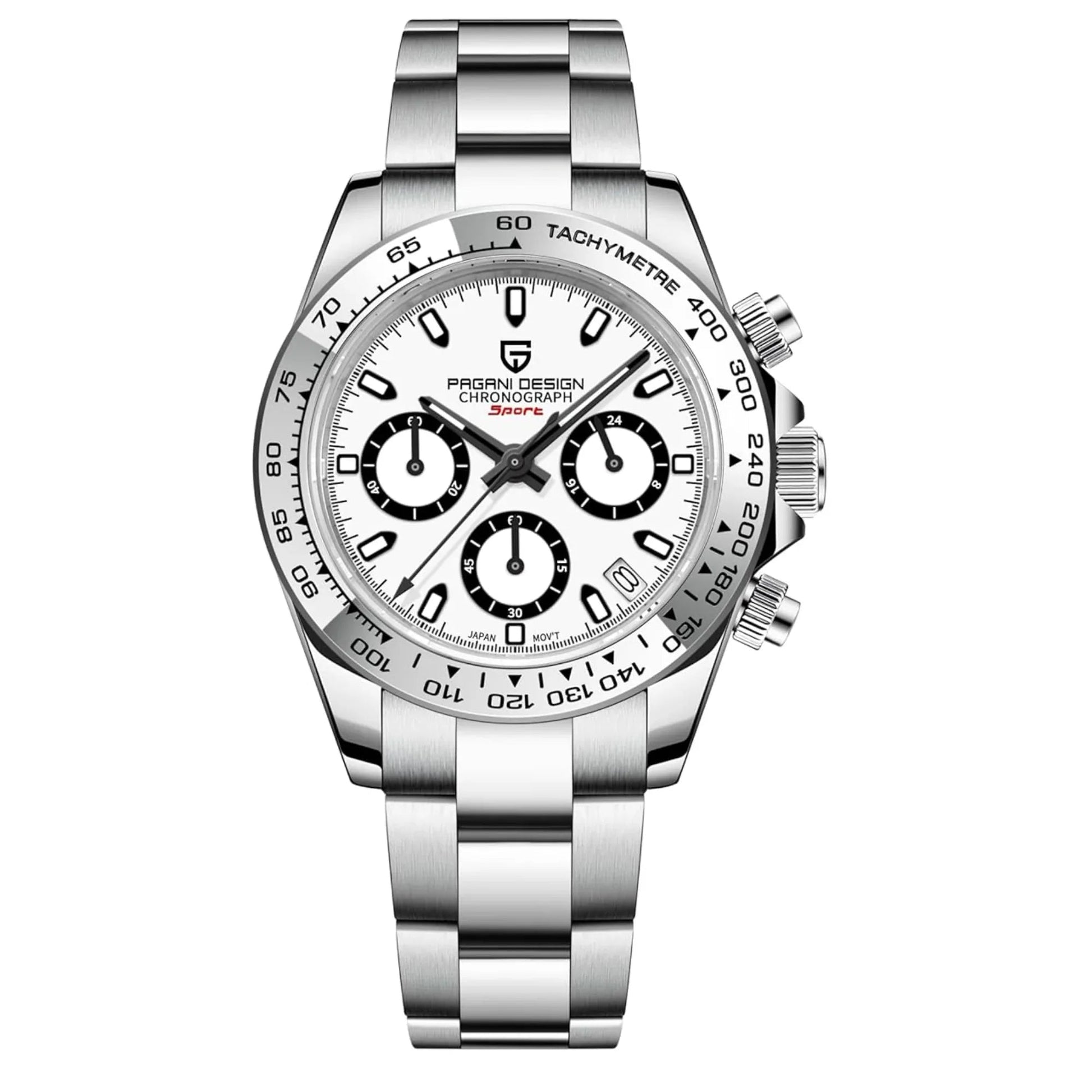 PAGANI DESIGN PD-1727 Men's Waterproof Chronograph Diver with sapphire crystal and Date functionality - WhiteDial - DREAM WATCHES