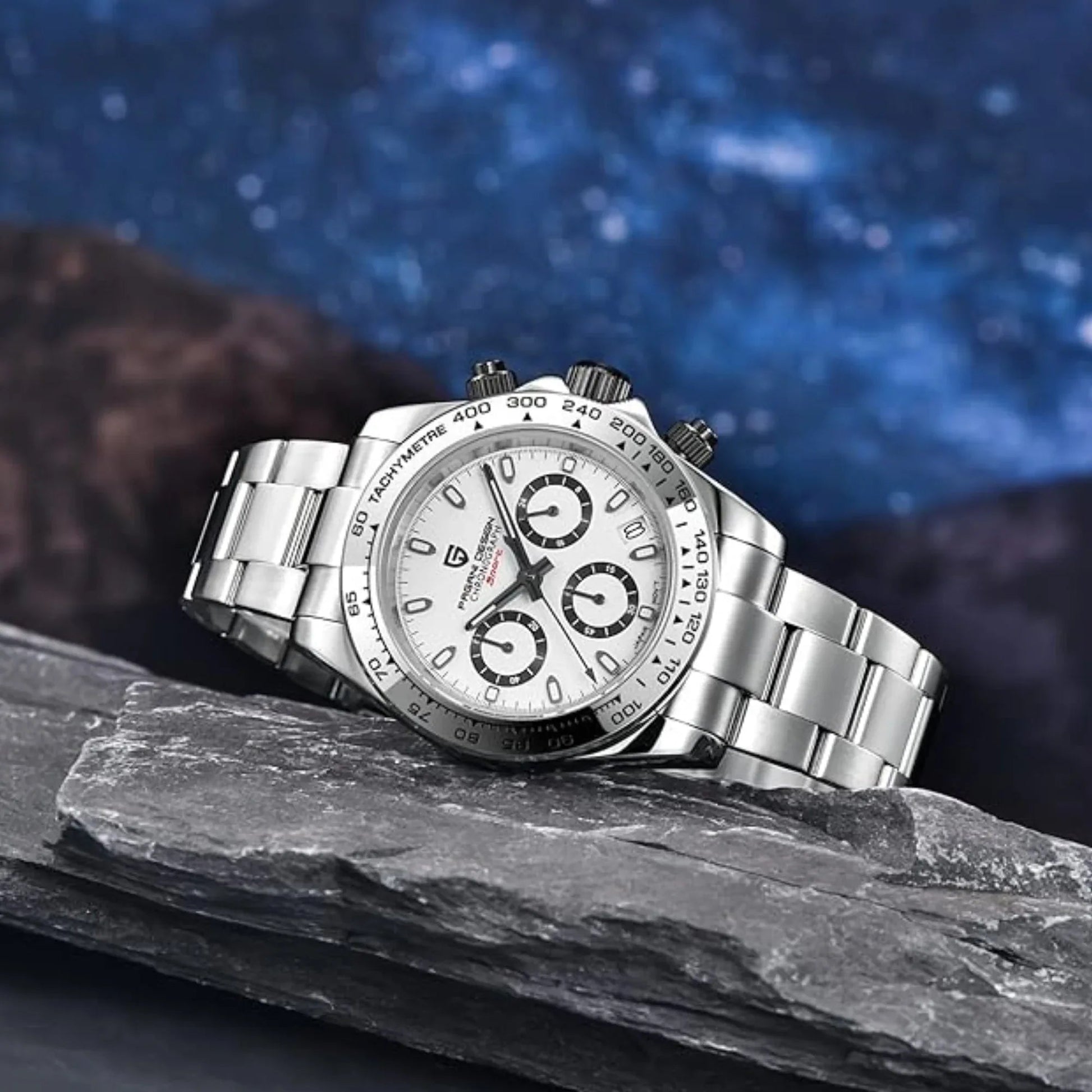 PAGANI DESIGN PD-1727 Men's Waterproof Chronograph Diver with sapphire crystal and Date functionality - WhiteDial - DREAM WATCHES