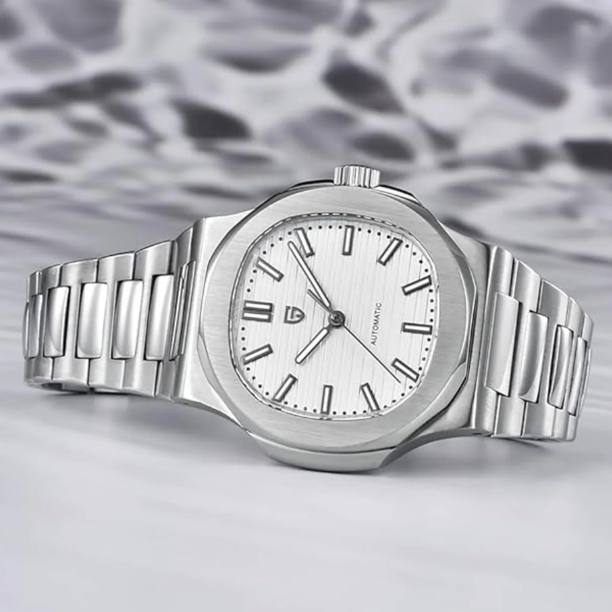 Pagani Design PD-1728 Nautilus Homage Automatic Movement (ST6) | Stainless Steel Dial Men's 40MM Watch | White Dial - DREAM WATCHES