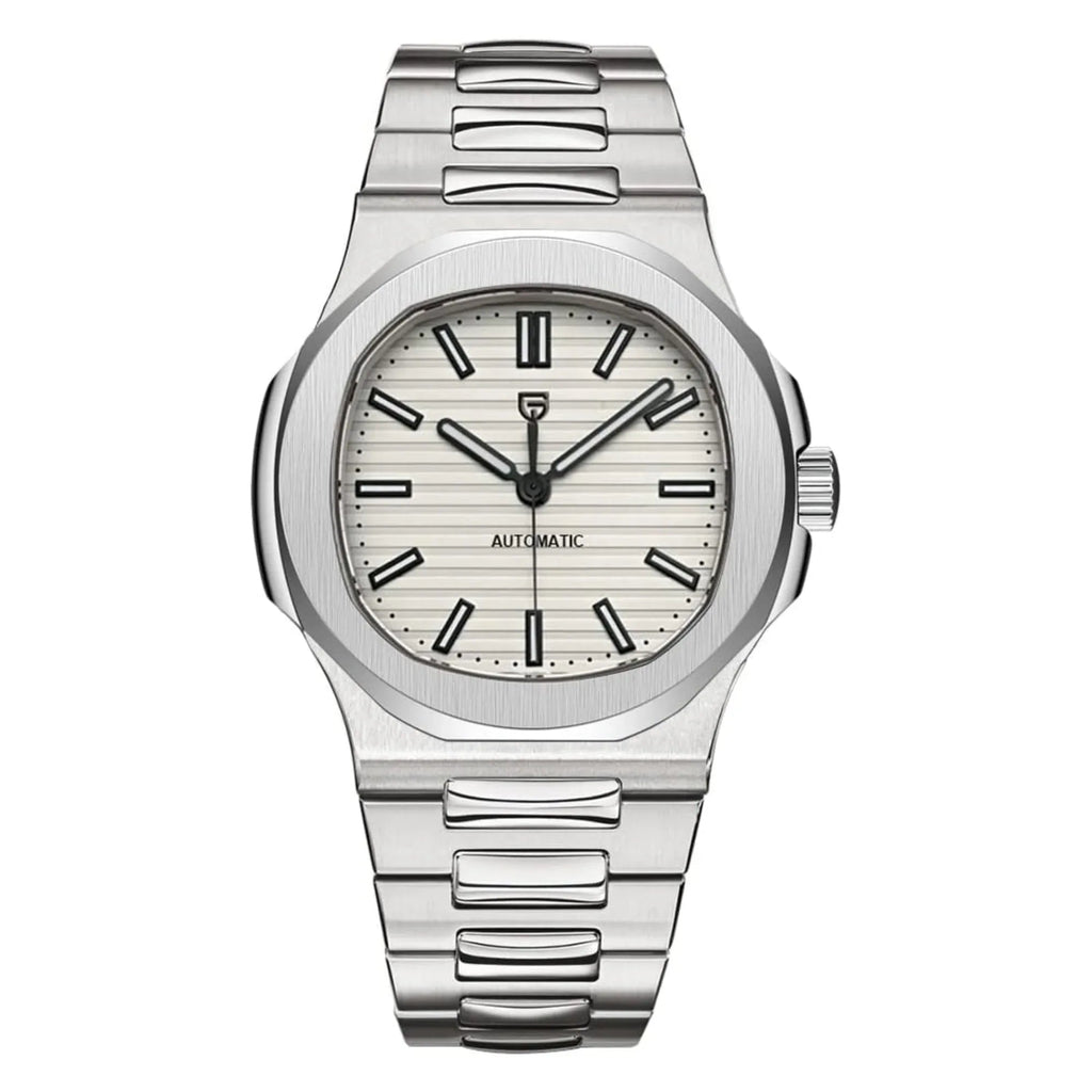 Pagani Design PD-1728 Nautilus Homage Automatic Movement (ST6) | Stainless Steel Dial Men's 40MM Watch | White Dial - DREAM WATCHES