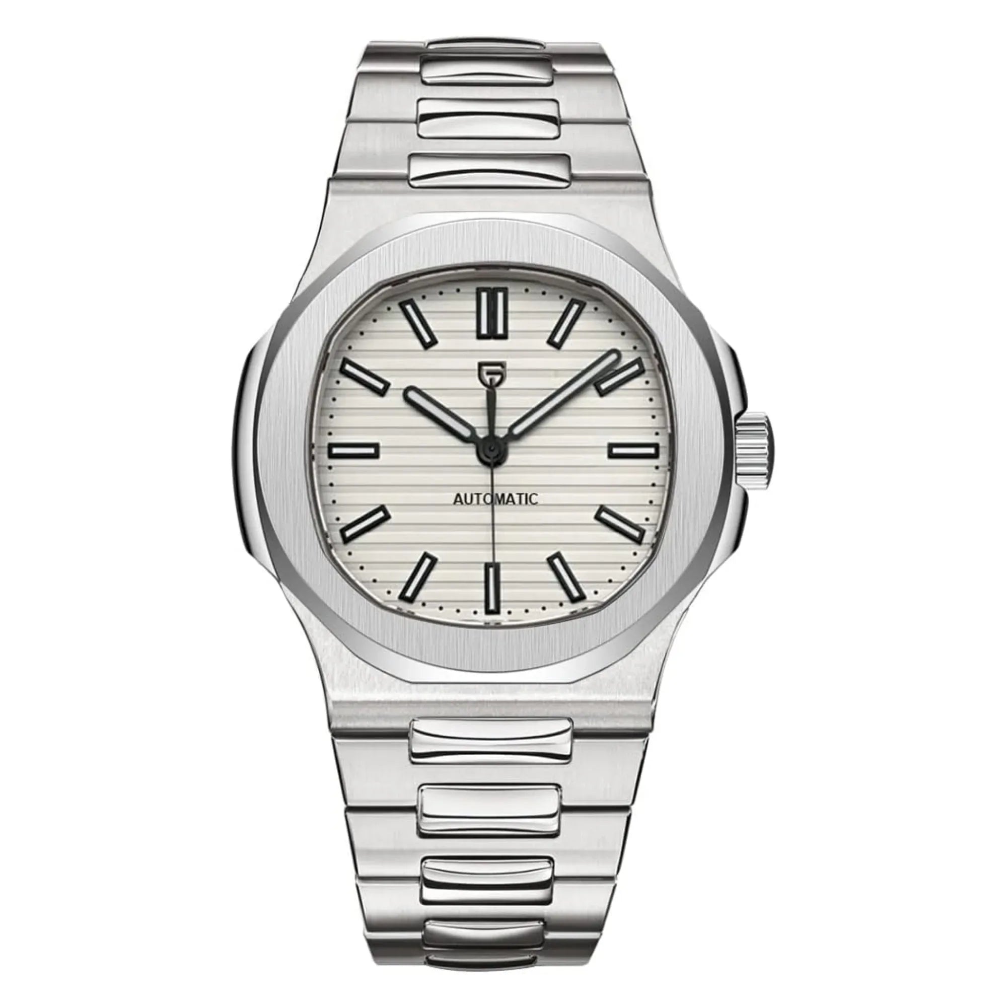 Pagani Design PD-1728 Nautilus Homage Automatic Movement (ST6) | Stainless Steel Dial Men's 40MM Watch | White Dial - DREAM WATCHES