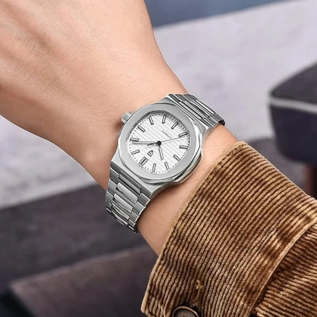 Pagani Design PD-1728 Nautilus Homage Automatic Movement (ST6) | Stainless Steel Dial Men's 40MM Watch | White Dial - DREAM WATCHES
