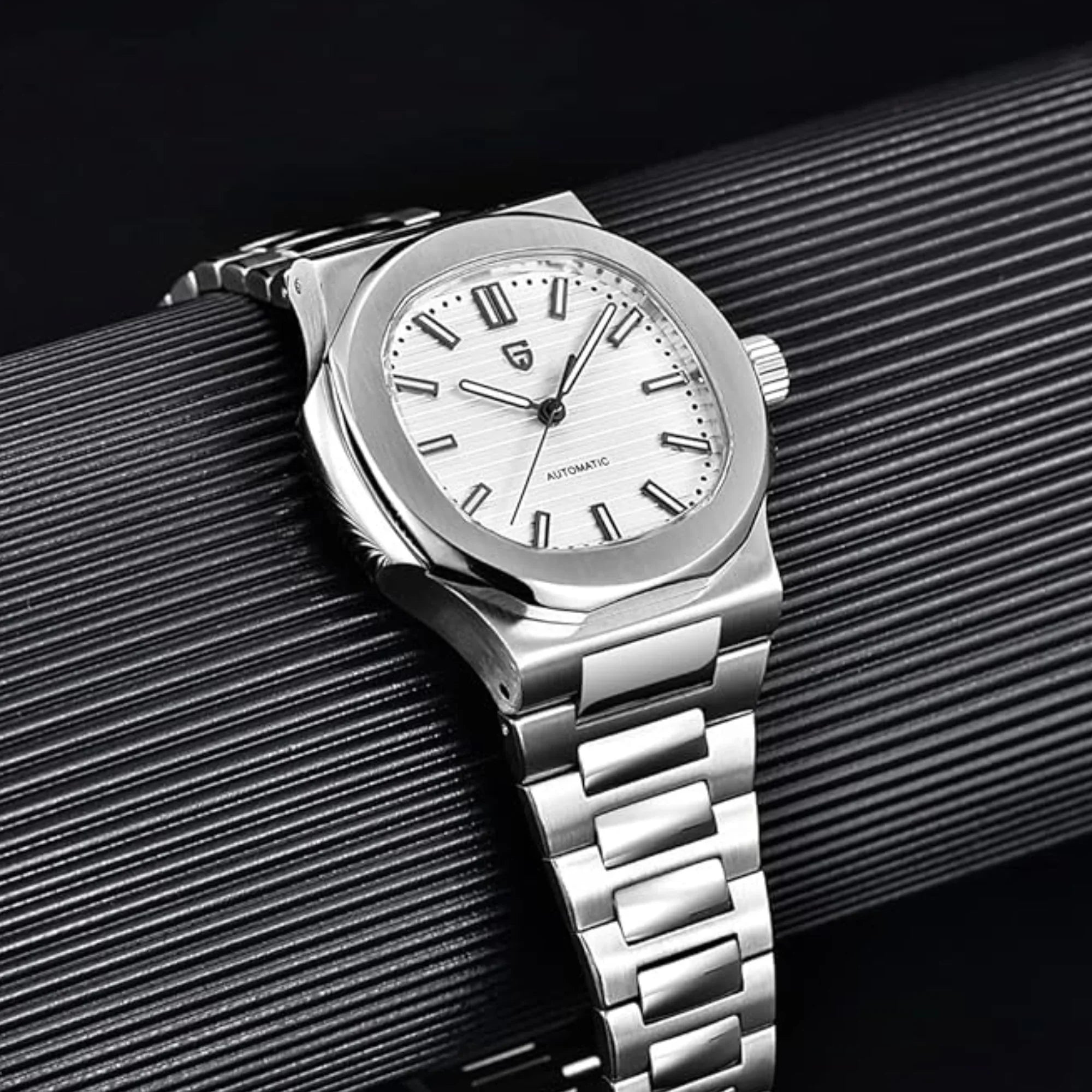 Pagani Design PD-1728 Nautilus Homage Automatic Movement (ST6) | Stainless Steel Dial Men's 40MM Watch | White Dial - DREAM WATCHES