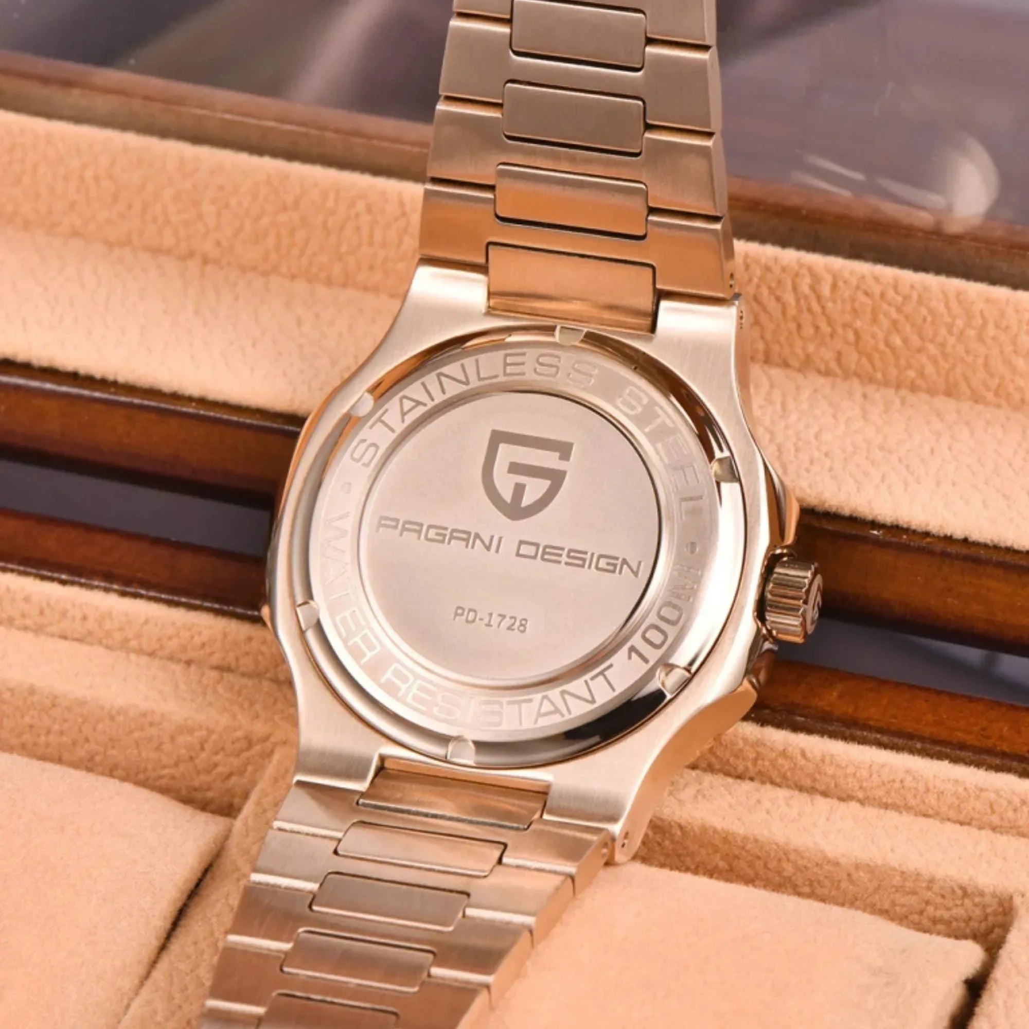 PAGANI DESIGN PD-1728 Rose Gold Men's Automatic Watches 40mm Luxury Stainless Steel Casual Waterproof Wrist Watches Sapphire Dial Glas - DREAM WATCHES