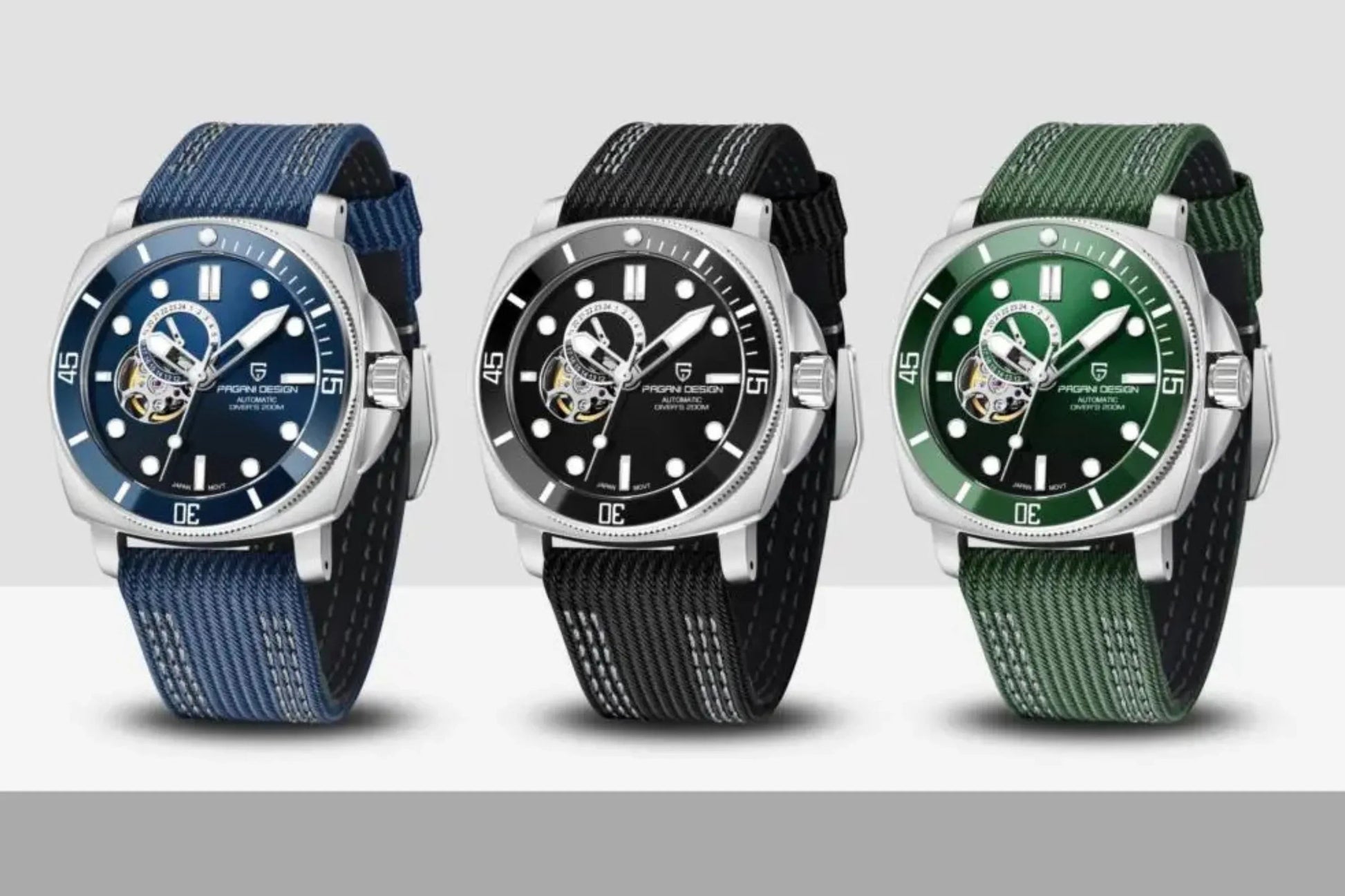 Pagani Design PD-1736 Mechanical Automatic Stainless Steel Men's 43MM Watch (Blue Dial) - DREAM WATCHES