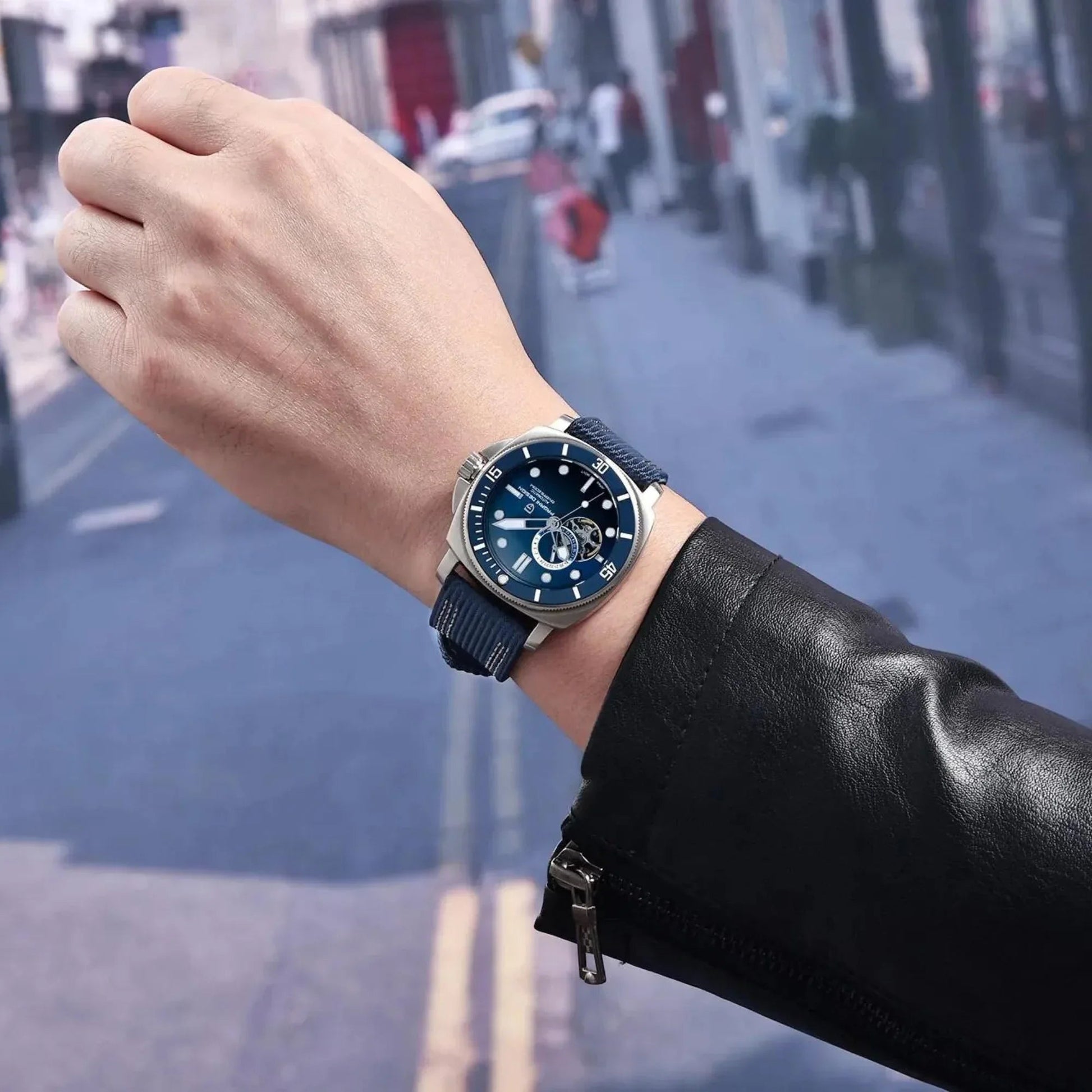 Pagani Design PD-1736 Mechanical Automatic Stainless Steel Men's 43MM Watch (Blue Dial) - DREAM WATCHES