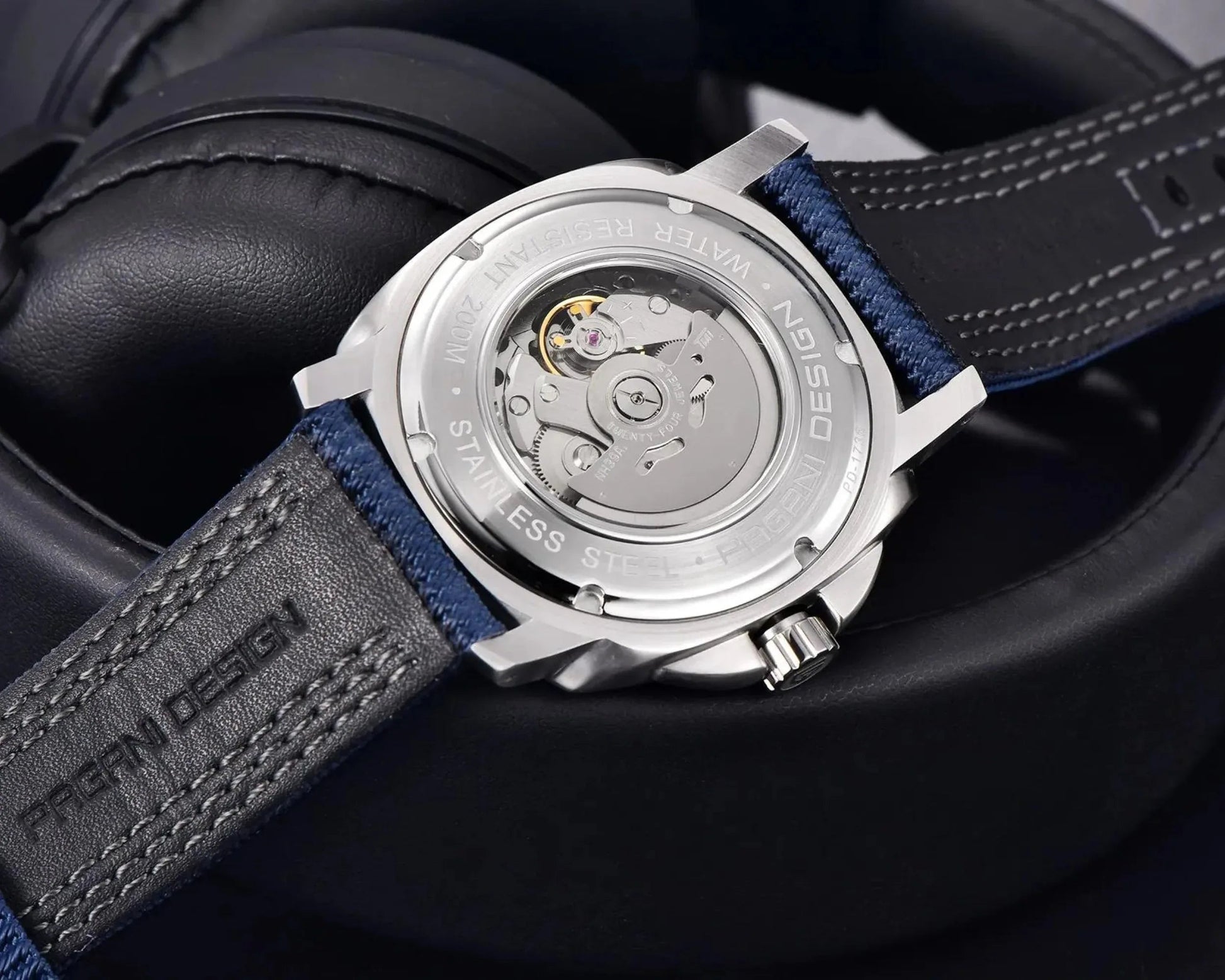 Pagani Design PD-1736 Mechanical Automatic Stainless Steel Men's 43MM Watch (Blue Dial) - DREAM WATCHES