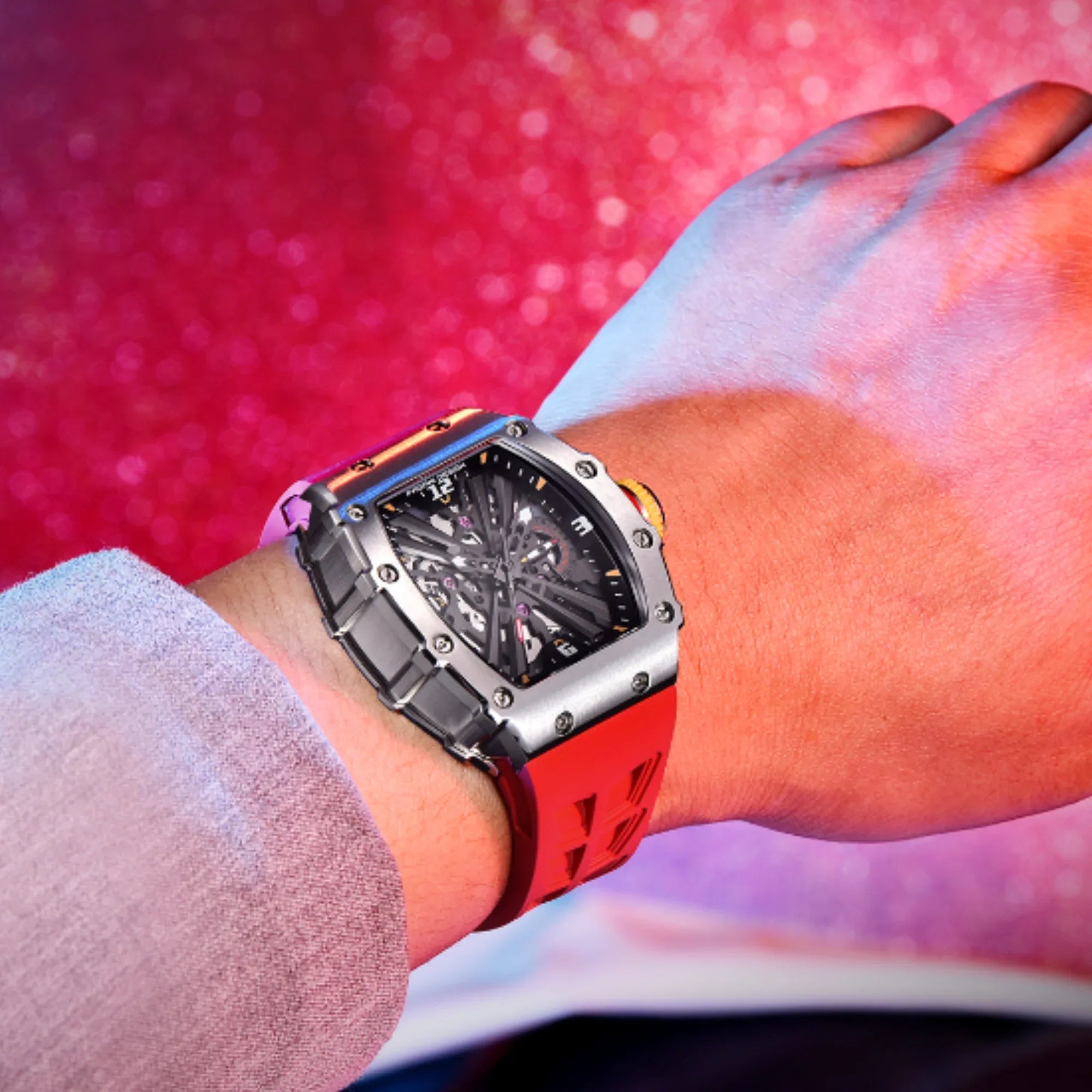 PAGANI DESIGN PD-1738 Waterproof Stainless Steel Skeleton Wristwatch Sport Chronograph Watch for Men - VH65 Movement - DREAM WATCHES