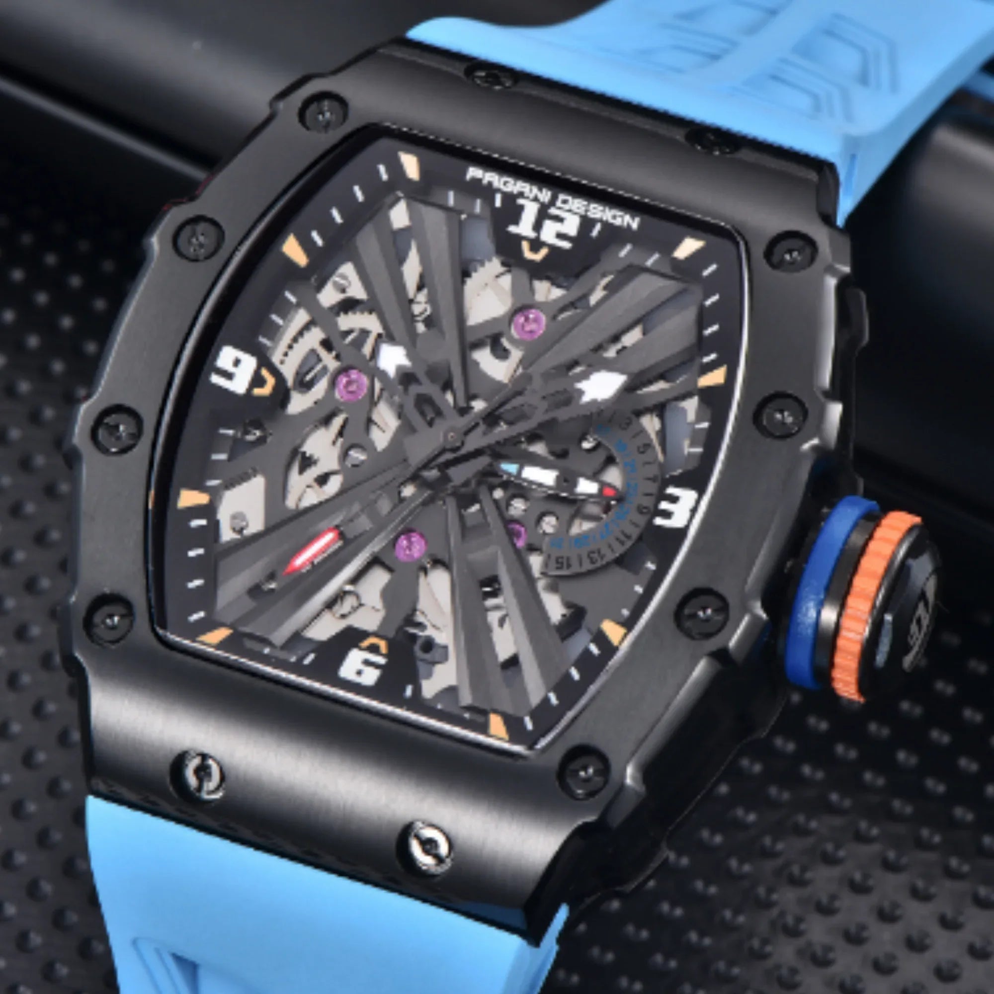 PAGANI DESIGN PD-1738 Waterproof Stainless Steel Skeleton Wristwatch Sport Chronograph Watch for Men - VH65 Movement - DREAM WATCHES