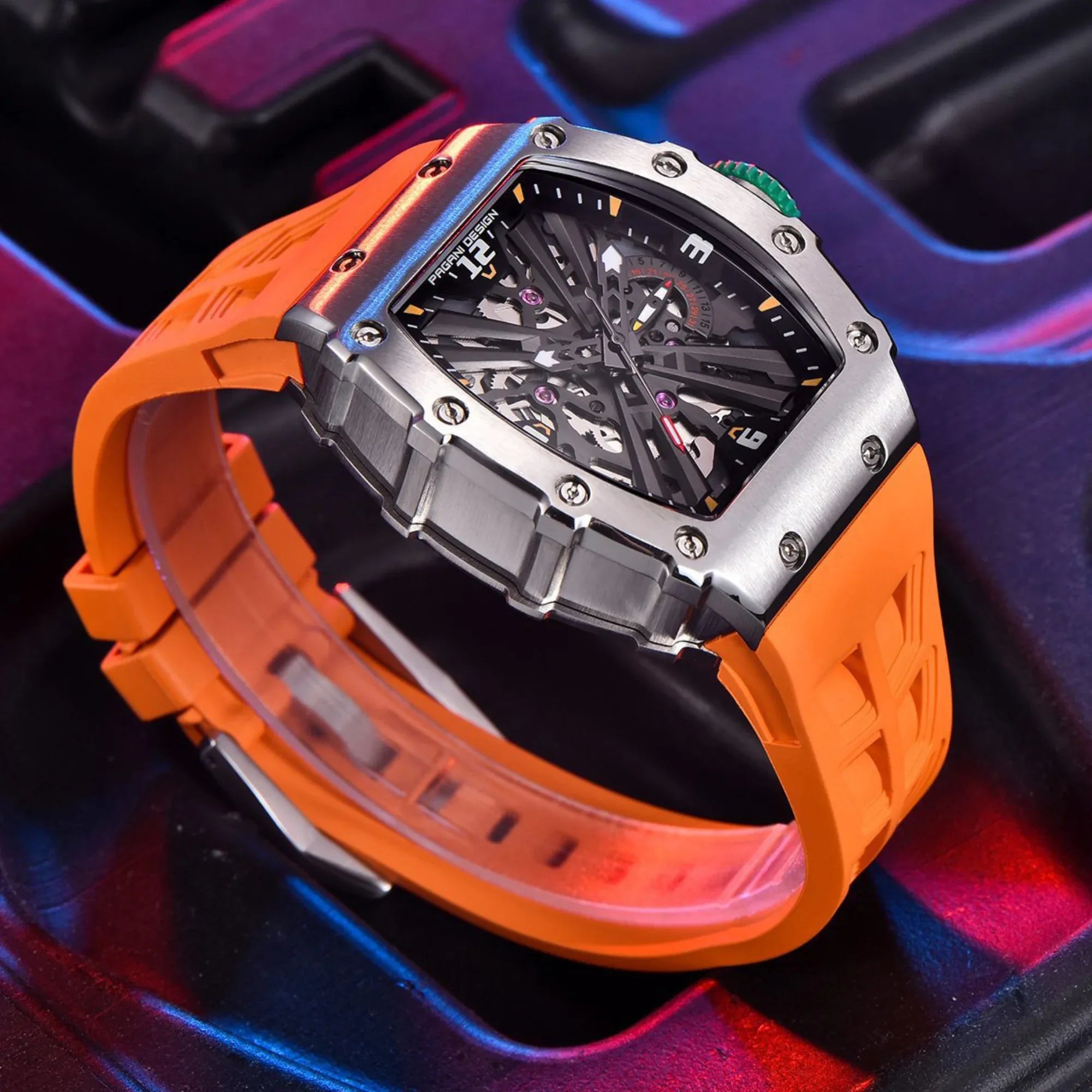 PAGANI DESIGN PD-1738 Waterproof Stainless Steel Skeleton Wristwatch Sport Chronograph Watch for Men - VH65 Movement - DREAM WATCHES