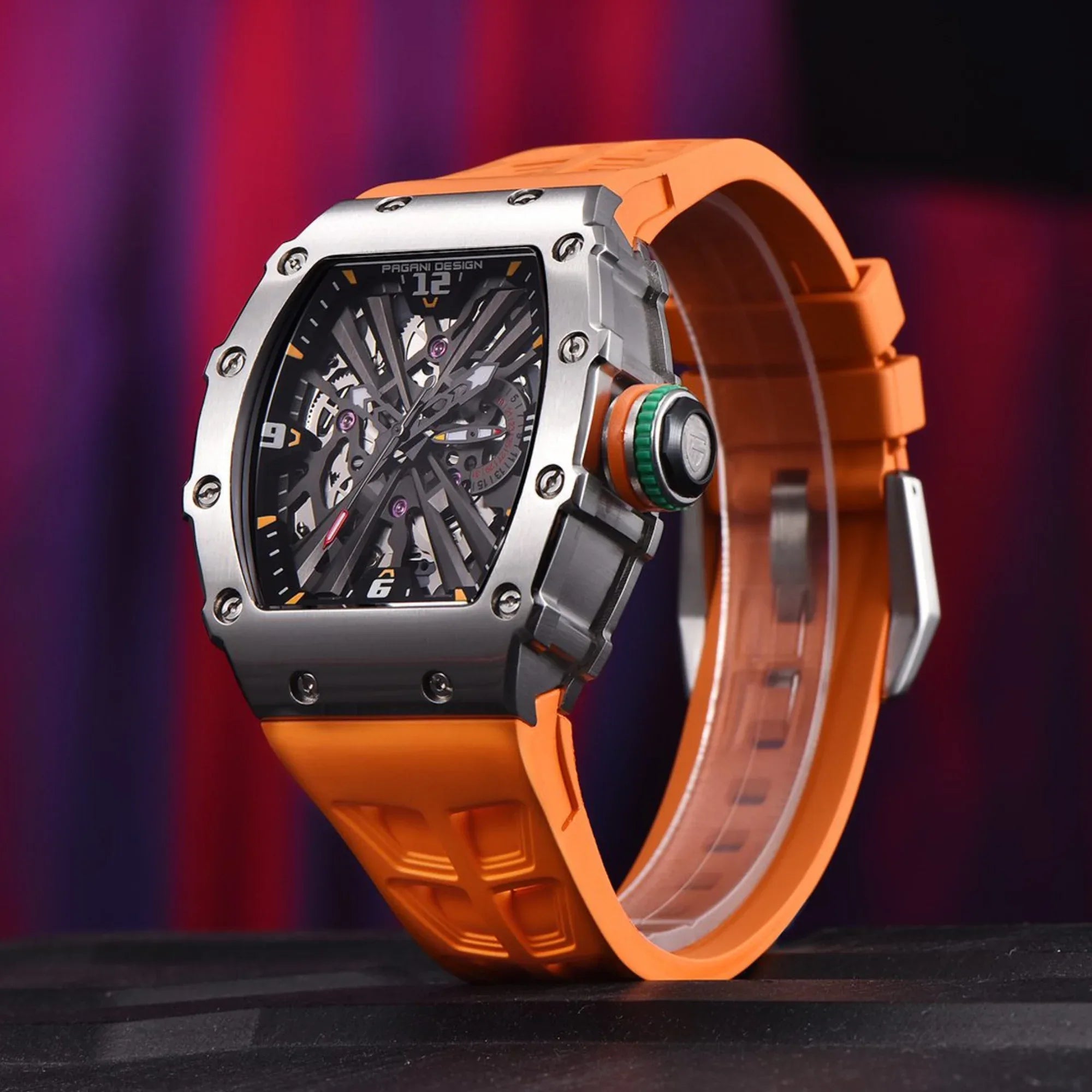 PAGANI DESIGN PD-1738 Waterproof Stainless Steel Skeleton Wristwatch Sport Chronograph Watch for Men - VH65 Movement - DREAM WATCHES