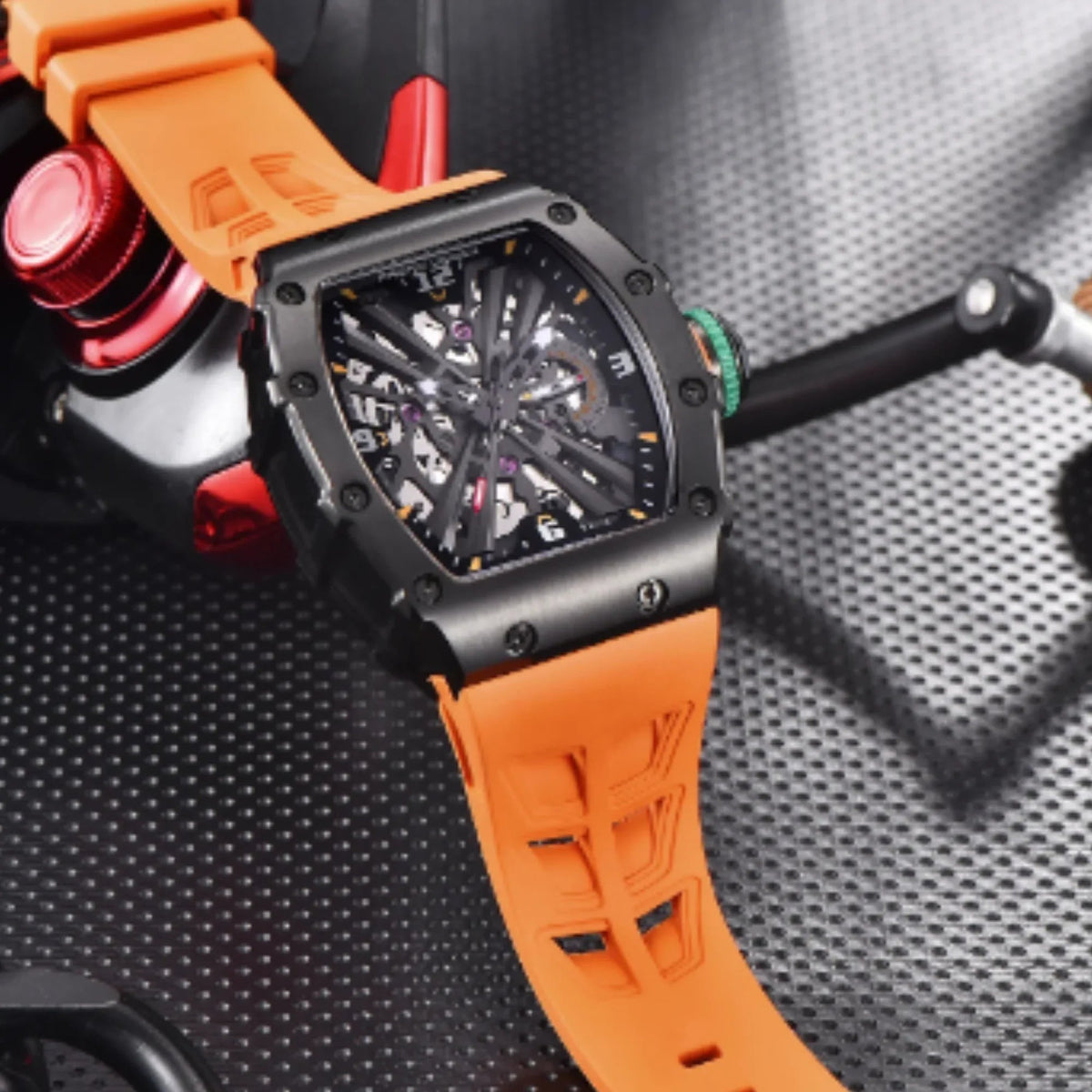PAGANI DESIGN PD-1738 Waterproof Stainless Steel Skeleton Wristwatch S ...