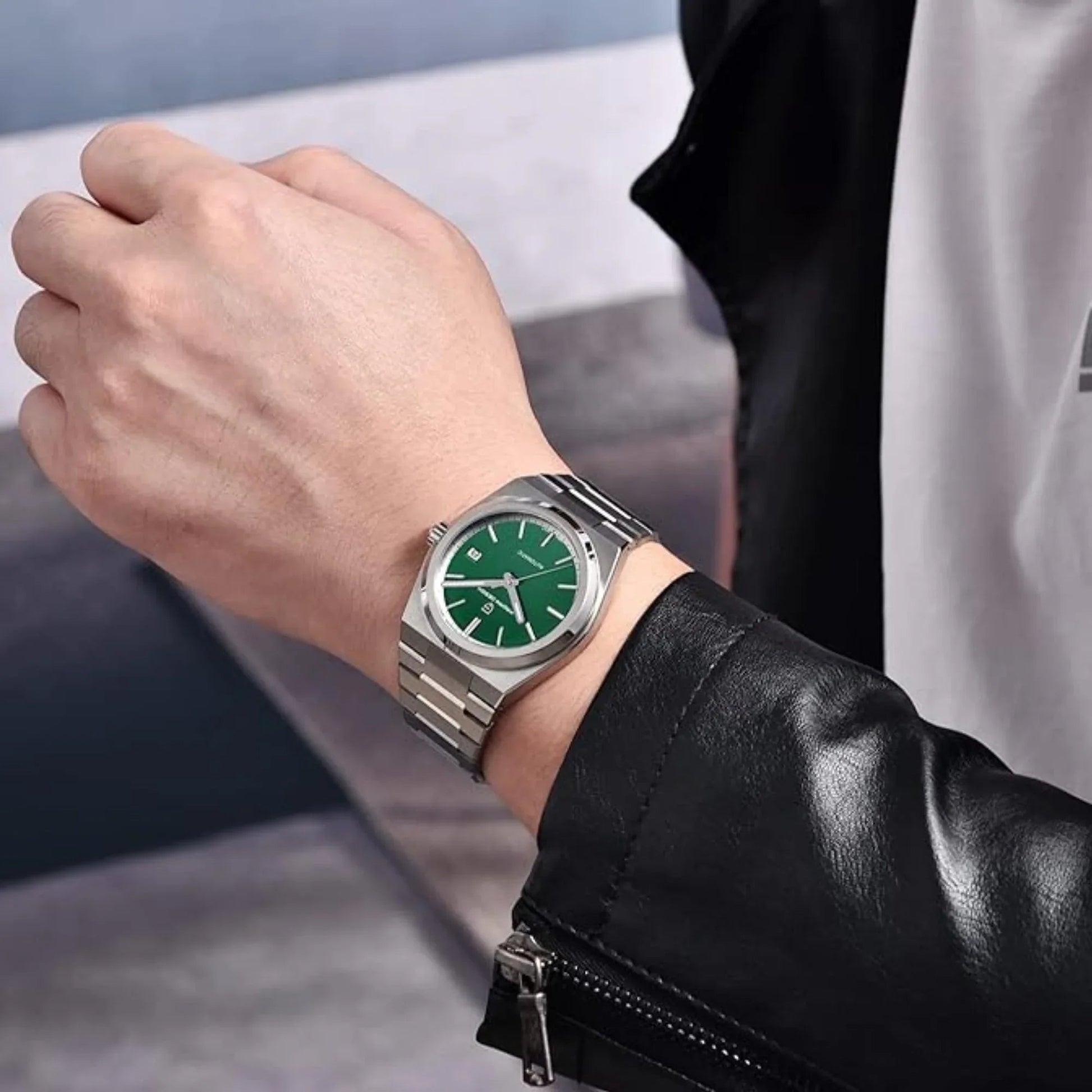 Pagani Design PD-1753 PRX Powermatic 38MM 100M Waterproof Japan NH35 Automatic Mechanical Watch Sapphire Crystal AR Coating Luminous Stainless Steel Business Watch - Green - DREAM WATCHES