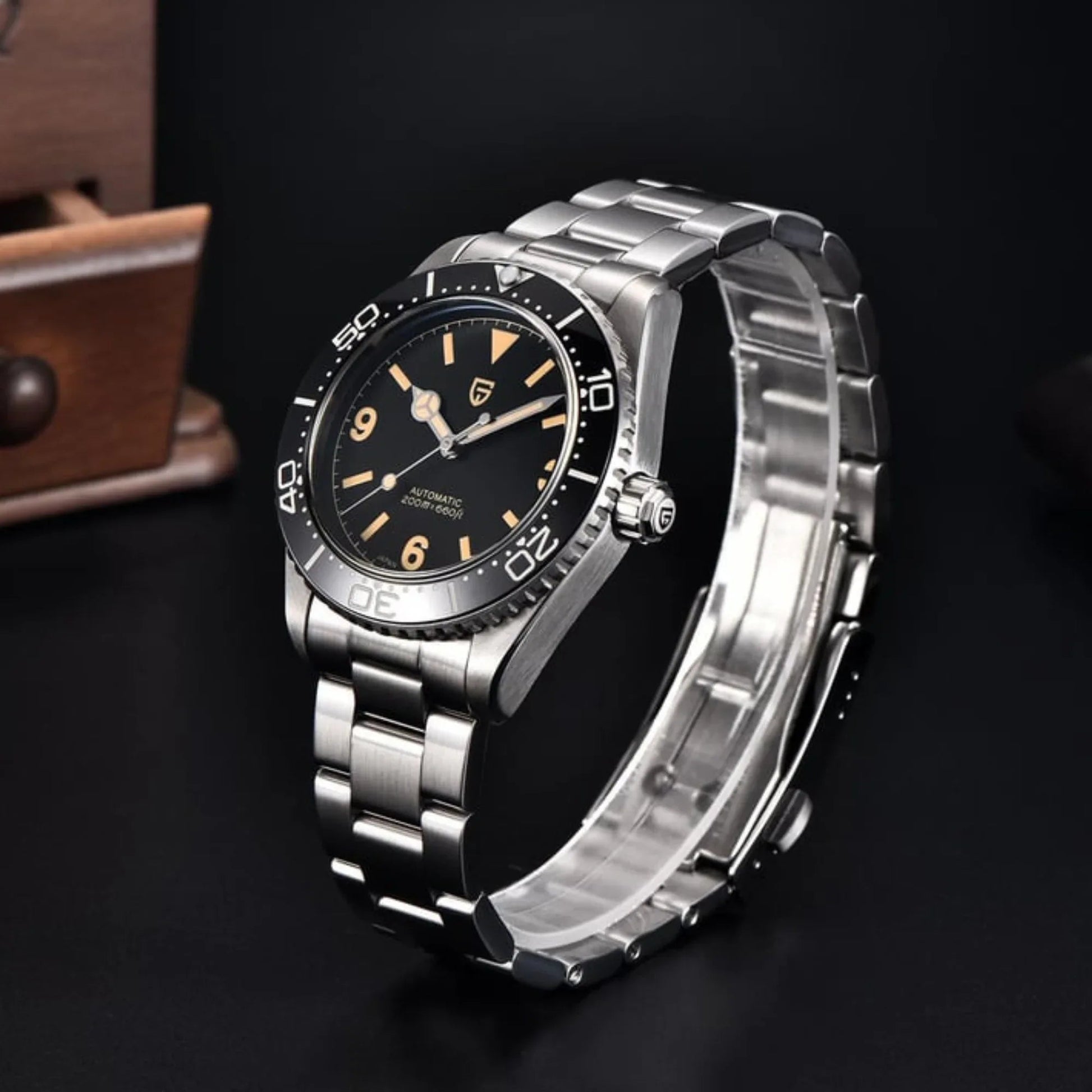 Pagani Design PD-1755 Waterproof Automatic with NH-35 Movement Stainless Steel Men's 40MM Watch - Black - DREAM WATCHES