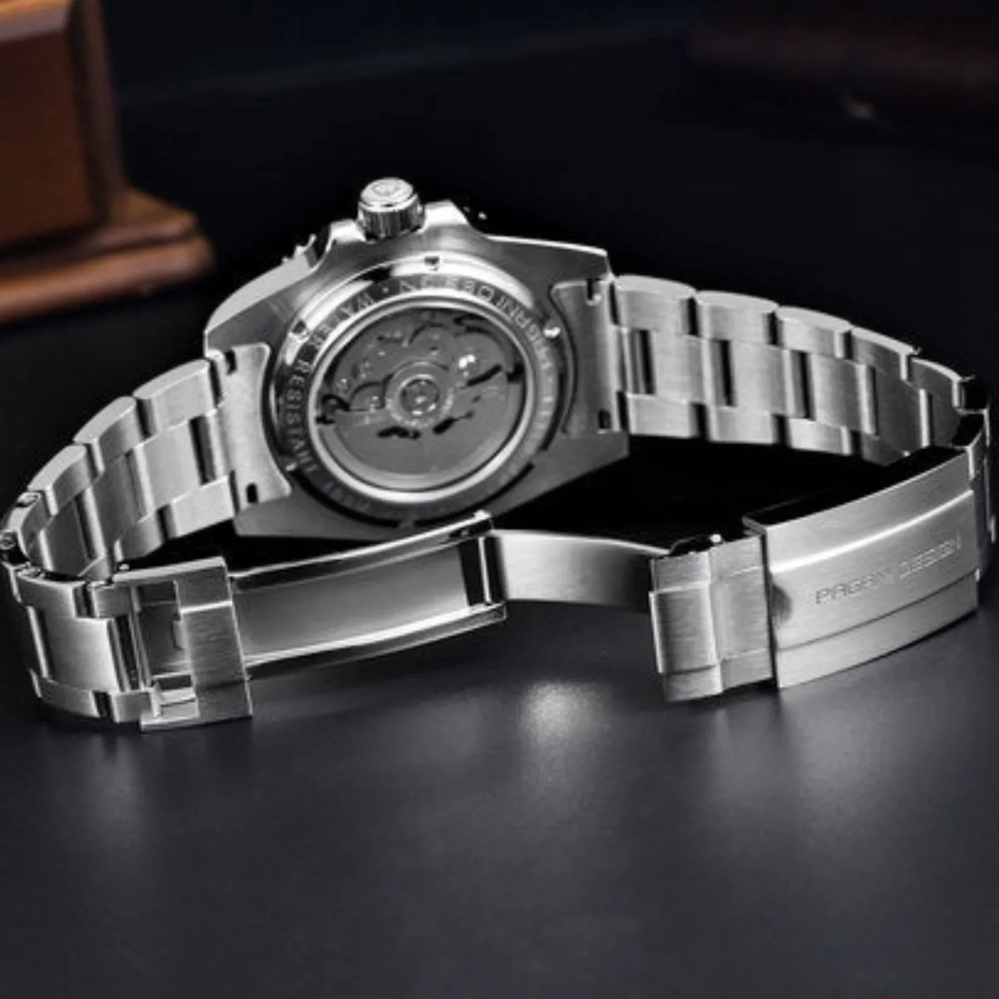 Pagani Design PD-1758 equipped with AR AF Anti-Radiation Coating Automatic Watch Stainless Steel Men's ( Blue Map - Oyster Bracelet) - DREAM WATCHES