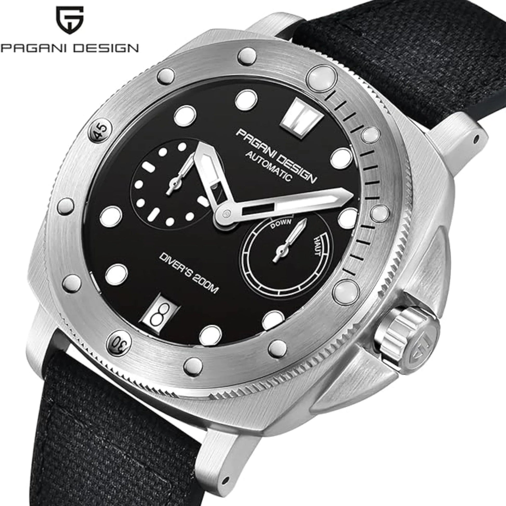 Pagani Design PD-1767 Men's CAL.2C10 Automatic Mechanical Watch 41MM - Black - DREAM WATCHES