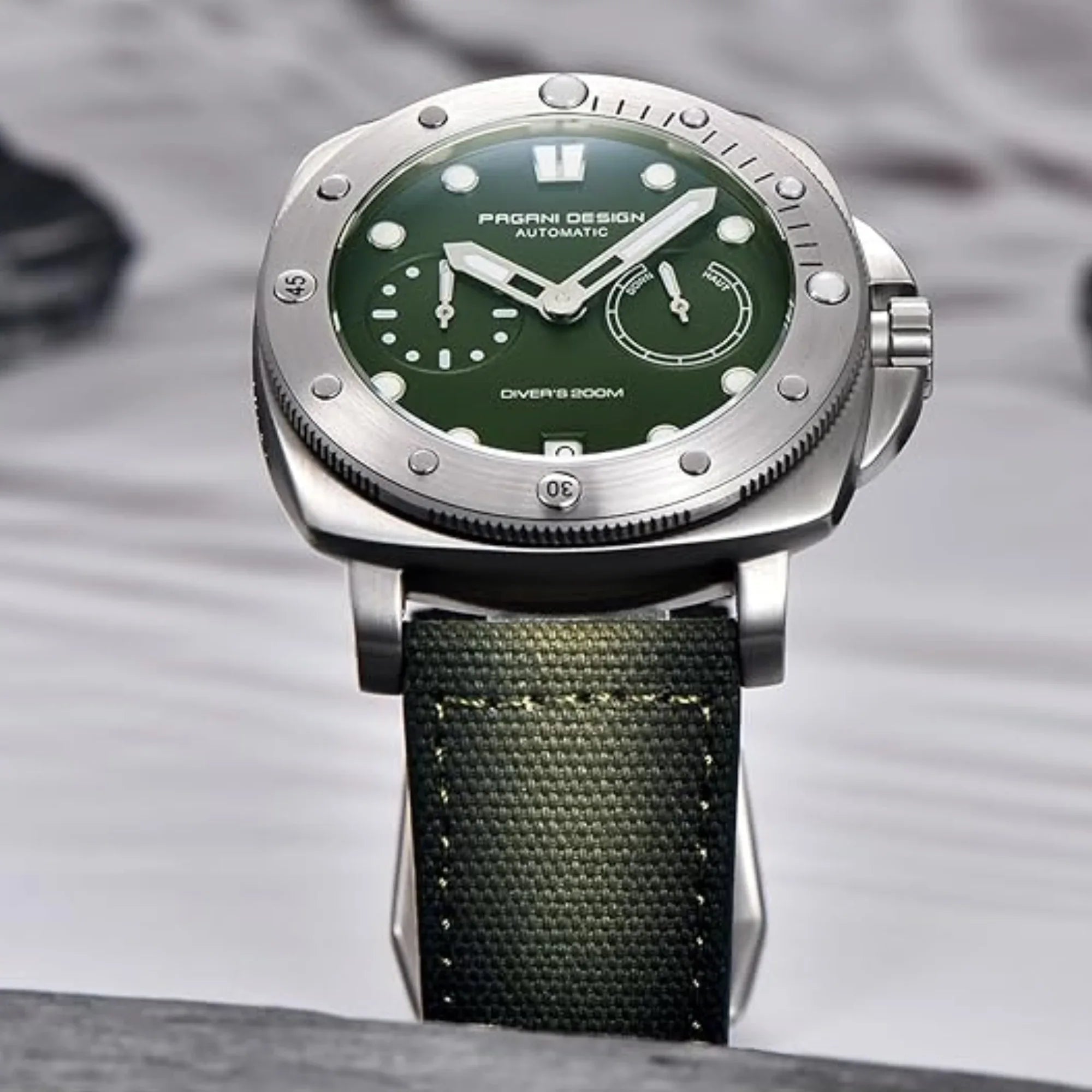 Pagani Design PD-1767 Men's CAL.2C10 Automatic Mechanical Watch 41MM- Military Green - DREAM WATCHES