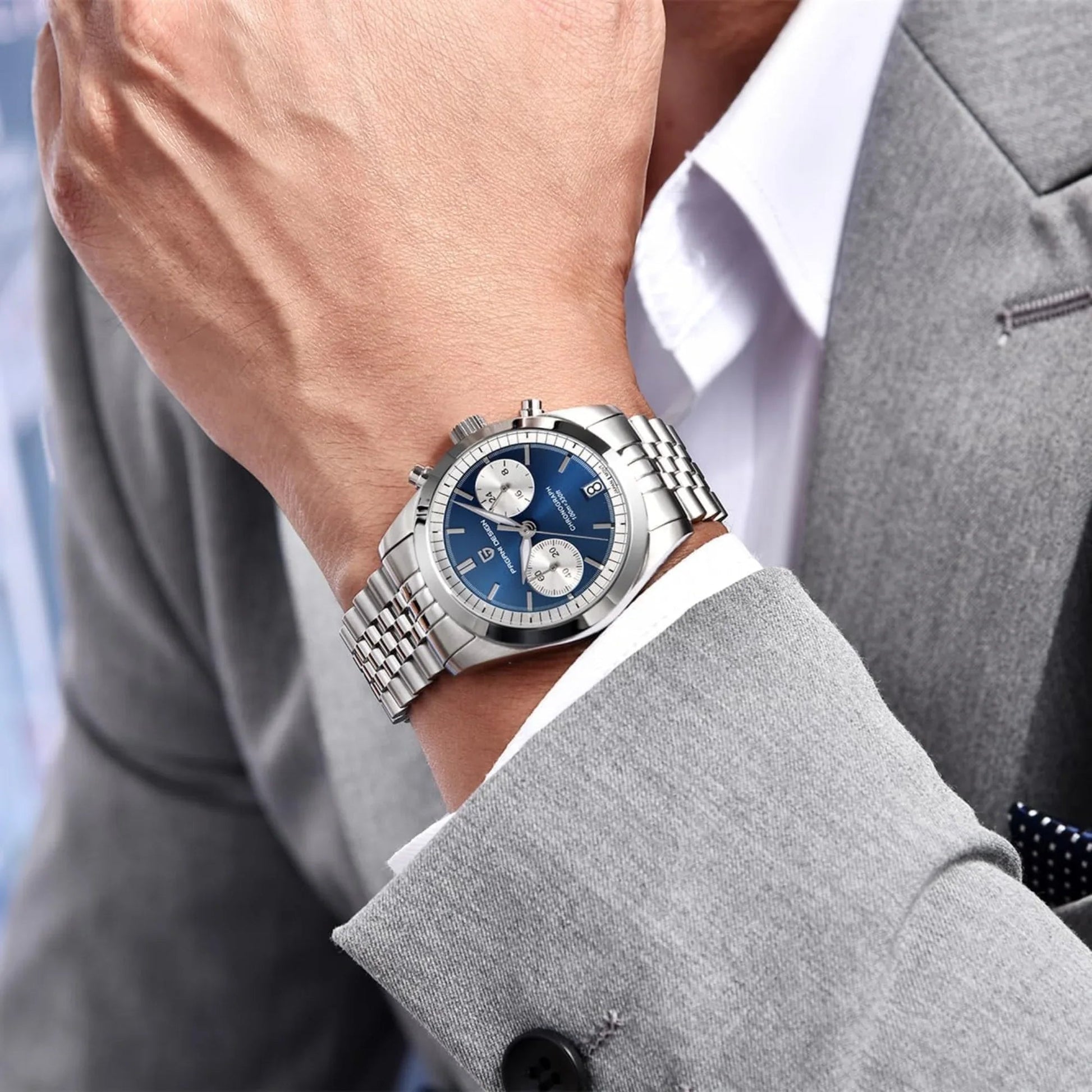 Pagani Design PD-1775 Men's Quartz Mechanical Waterproof Chronograph Fashion Trend - Blue Dial - DREAM WATCHES