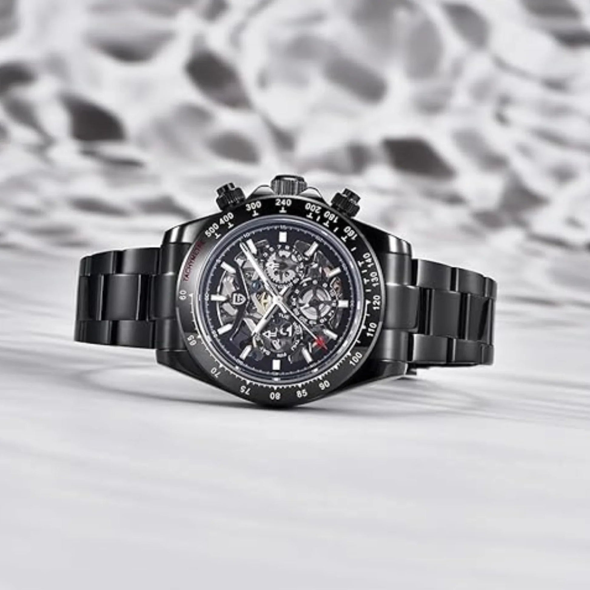 PAGANI DESIGN PD-1777 Automatic Men's Watches Stainless Steel Skeleton Watch - Black - DREAM WATCHES