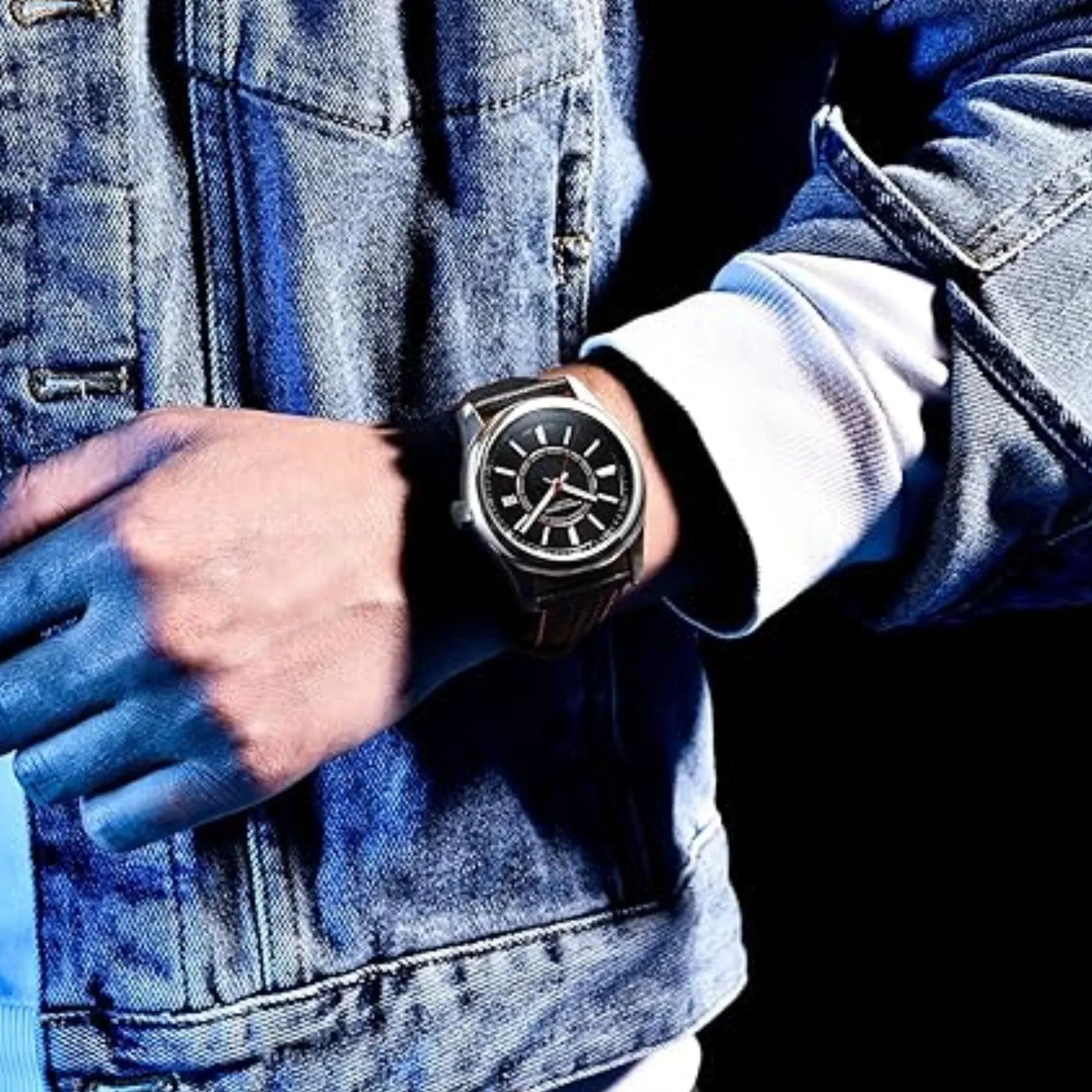 Pagani Design PD-1778 40 mm with Seiko NH35 Automatic Movement Sapphire Crystal Glass Braided With Leather Strap- Black Dial Red accents - DREAM WATCHES