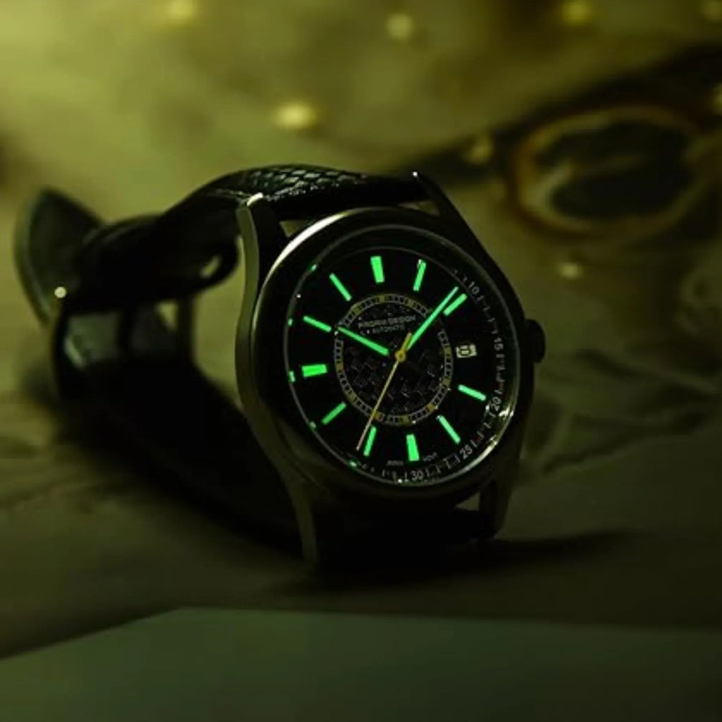 Pagani Design PD-1778 40 MM with Seiko NH35 Automatic Movement Sapphire Crystal Glass Braided With Leather Strap- Black Dial Yellow accents - DREAM WATCHES