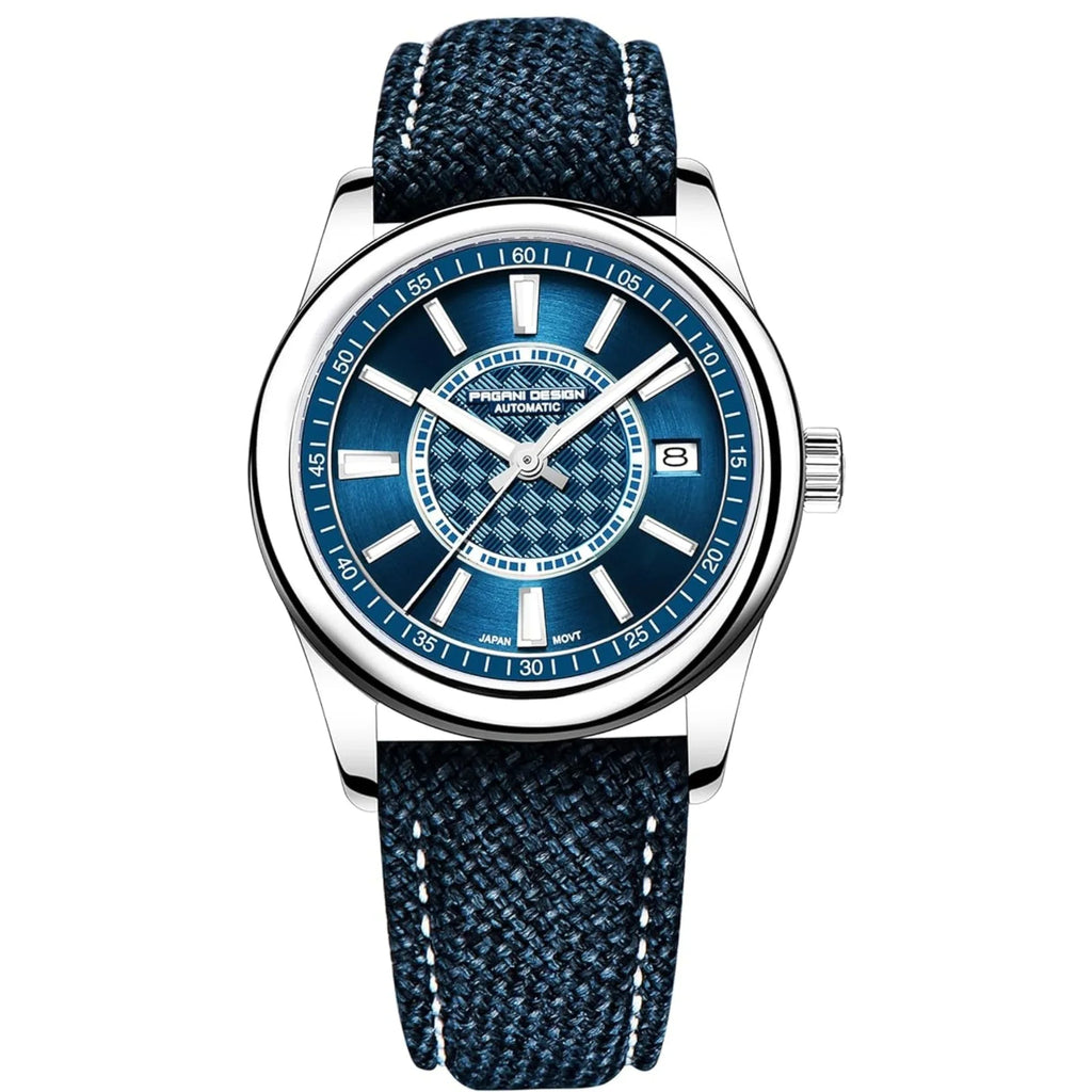 Pagani Design PD-1778 with Seiko NH35 Automatic Movemennt 40MM Sapphire Crystal Glass Braided With Leather Strap - Turquoise Blue - DREAM WATCHES