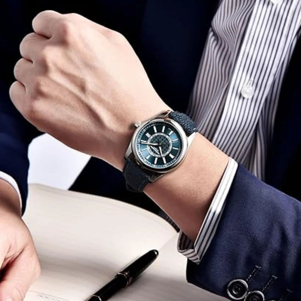 Pagani Design PD-1778 with Seiko NH35 Automatic Movemennt 40MM Sapphire Crystal Glass Braided With Leather Strap - Turquoise Blue - DREAM WATCHES