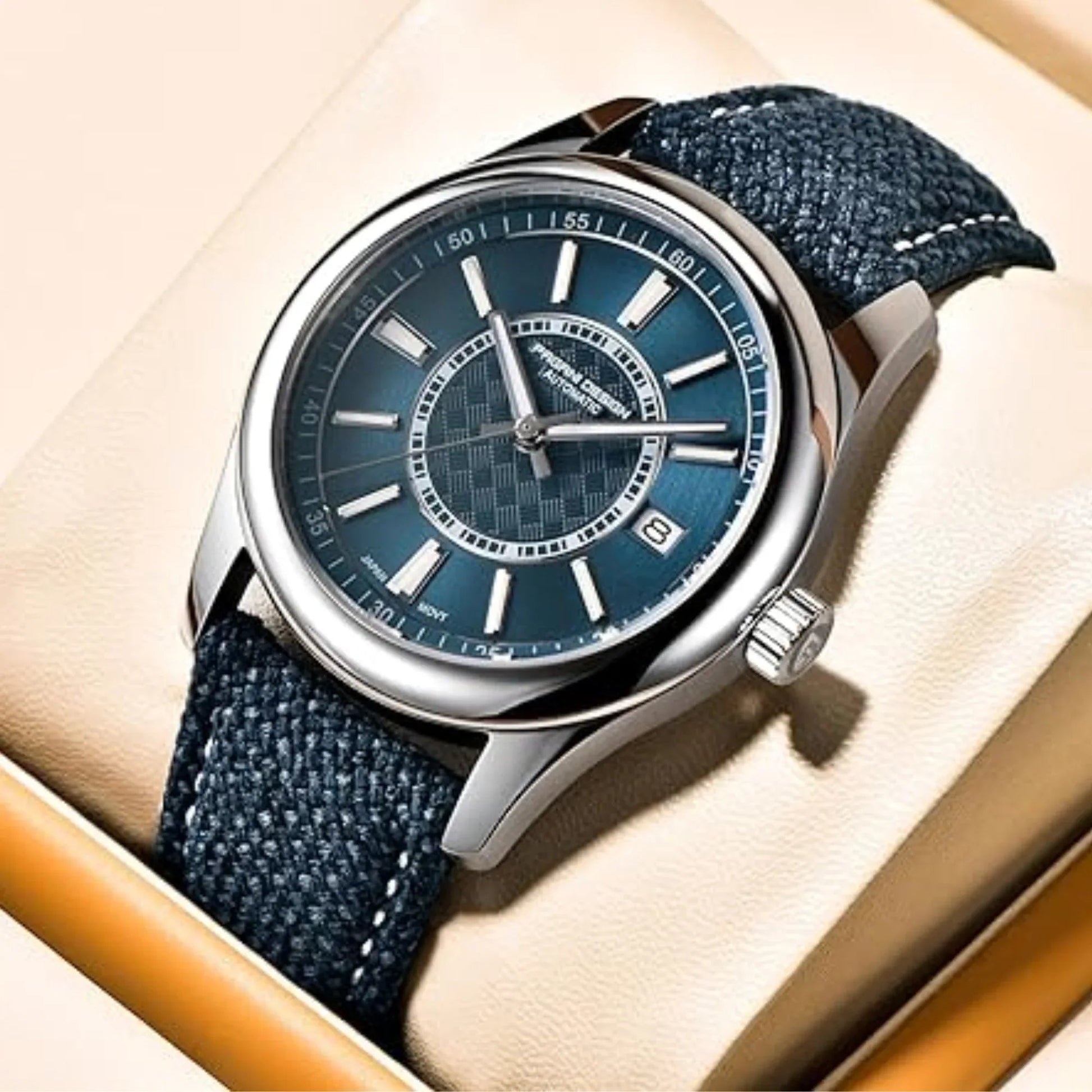 Pagani Design PD-1778 with Seiko NH35 Automatic Movemennt 40MM Sapphire Crystal Glass Braided With Leather Strap - Turquoise Blue - DREAM WATCHES