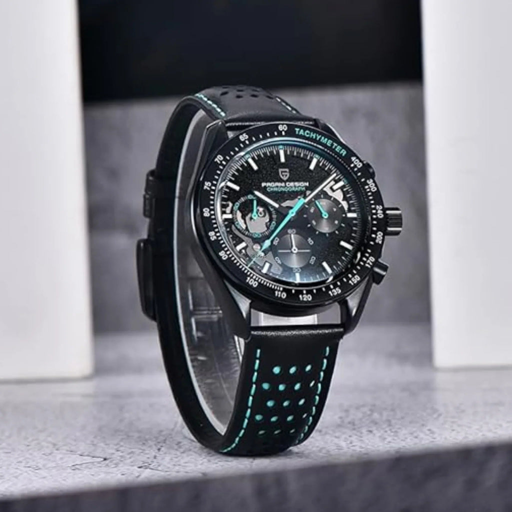 Pagani Design PD-1779 Moon Back Men's Watches Luxury Quartz Watch Men Skeleton Sport Chronograph AR Sapphire Glass Wrist Watch - Blue - DREAM WATCHES