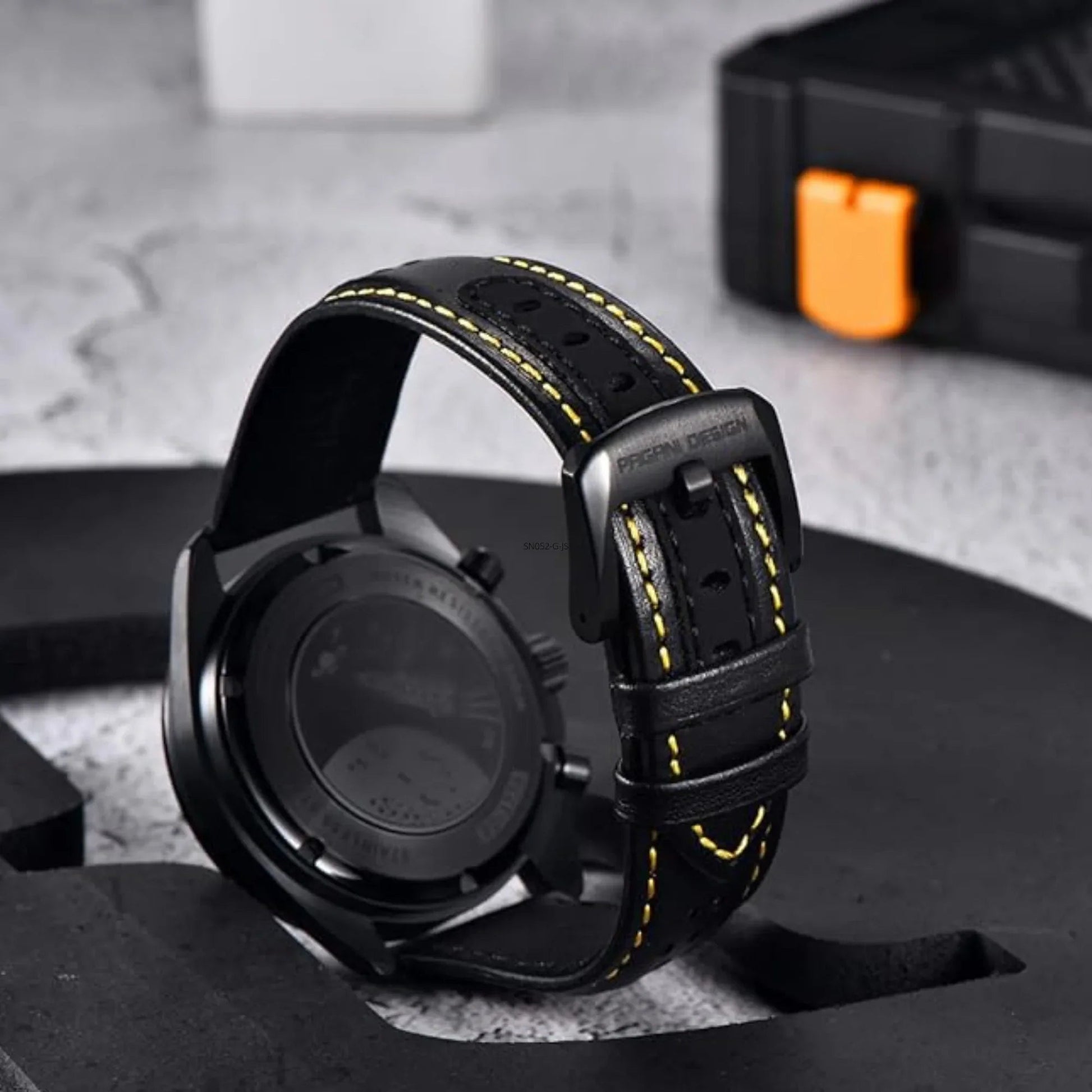 Pagani Design PD-1779 Moon Back Men's Watches Luxury Quartz Watch Men Skeleton Sport Chronograph AR Sapphire Glass Wrist Watch - Yellow - DREAM WATCHES