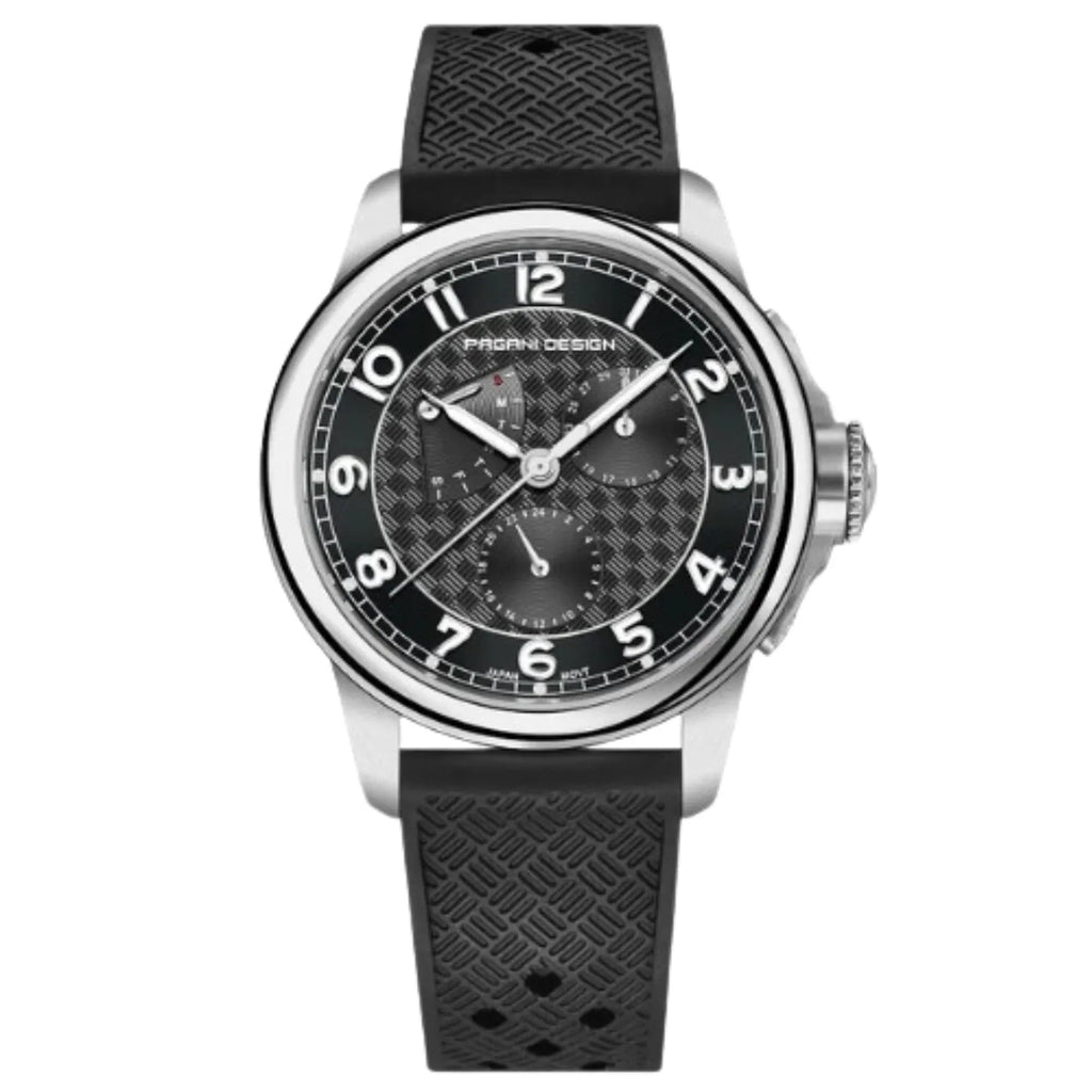 Pagani Design PD-1780 Japanese Quartz Movement Wristwatch with Sapphire Crystal Calendar New 24 Hours 100M Waterproof Watch - Black Dial - DREAM WATCHES