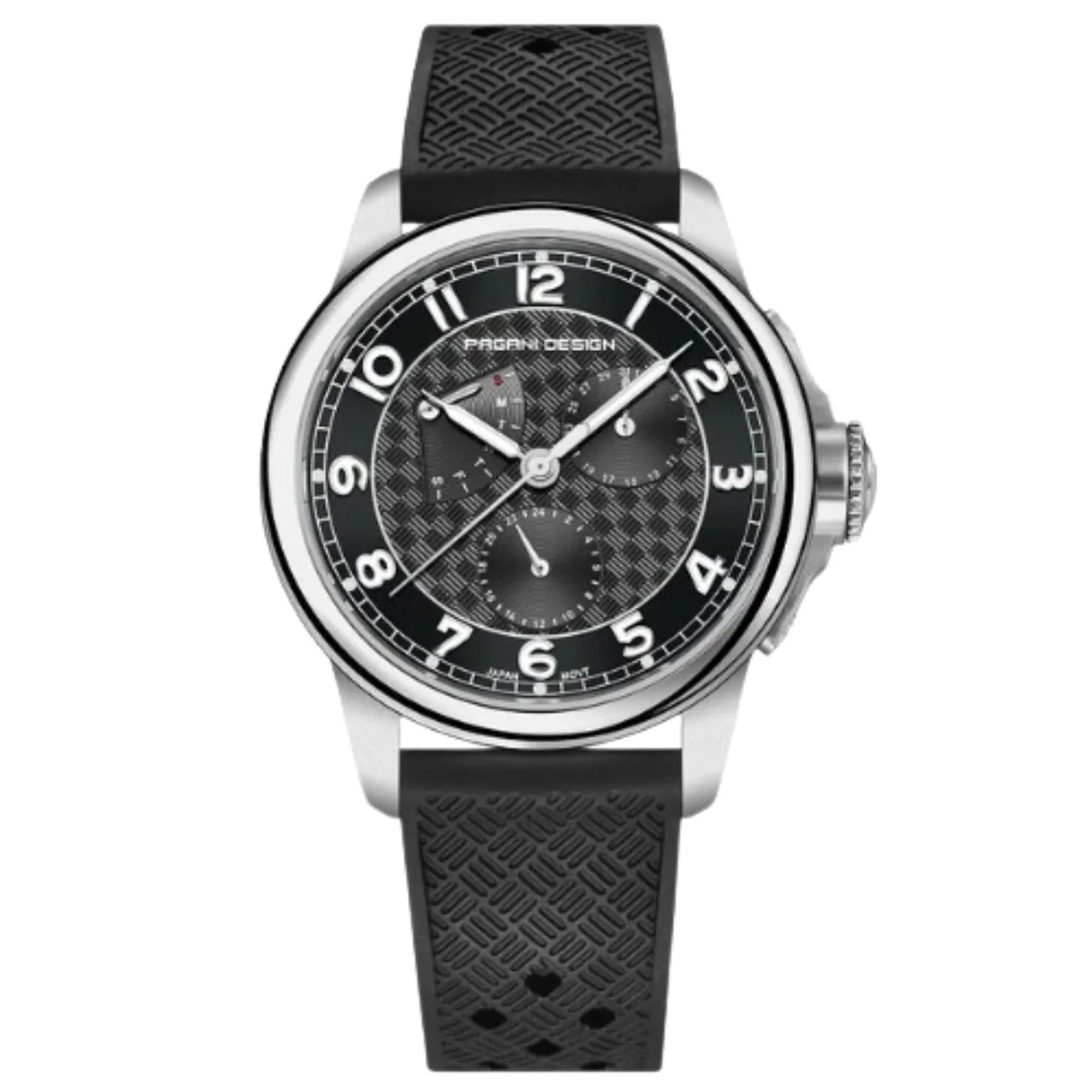 Pagani Design PD-1780 Japanese Quartz Movement Wristwatch with Sapphire Crystal Calendar New 24 Hours 100M Waterproof Watch - Black Dial - DREAM WATCHES