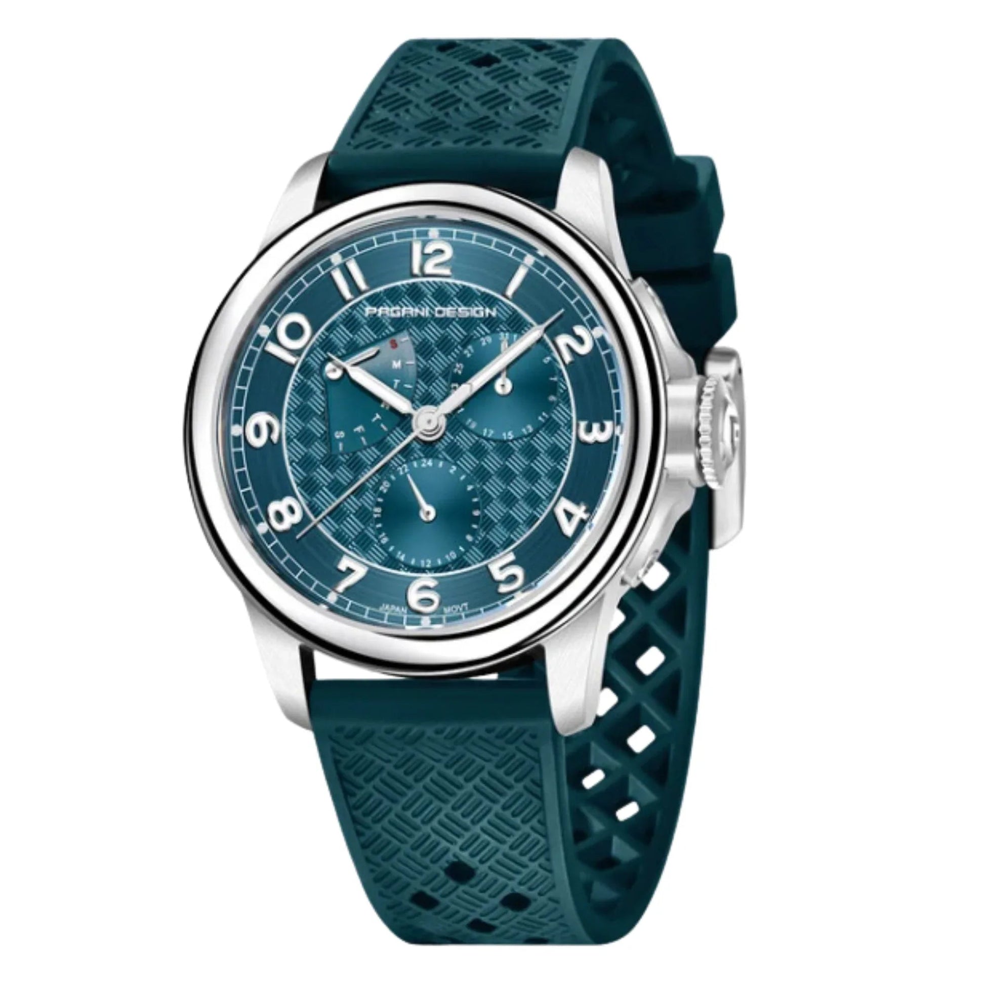 Pagani Design PD-1780 Japanese Quartz Movement Wristwatch with Sapphire Crystal Calendar New 24 Hours 100M Waterproof Watch - Sea Blue/Green Dial - DREAM WATCHES