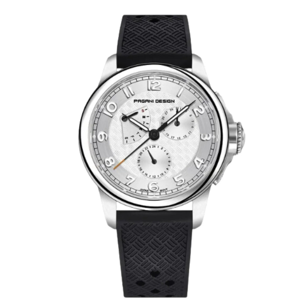 Pagani Design PD-1780 Japanese Quartz Movement Wristwatch with Sapphire Crystal Calendar New 24 Hours 100M Waterproof Watch - White Dial - DREAM WATCHES