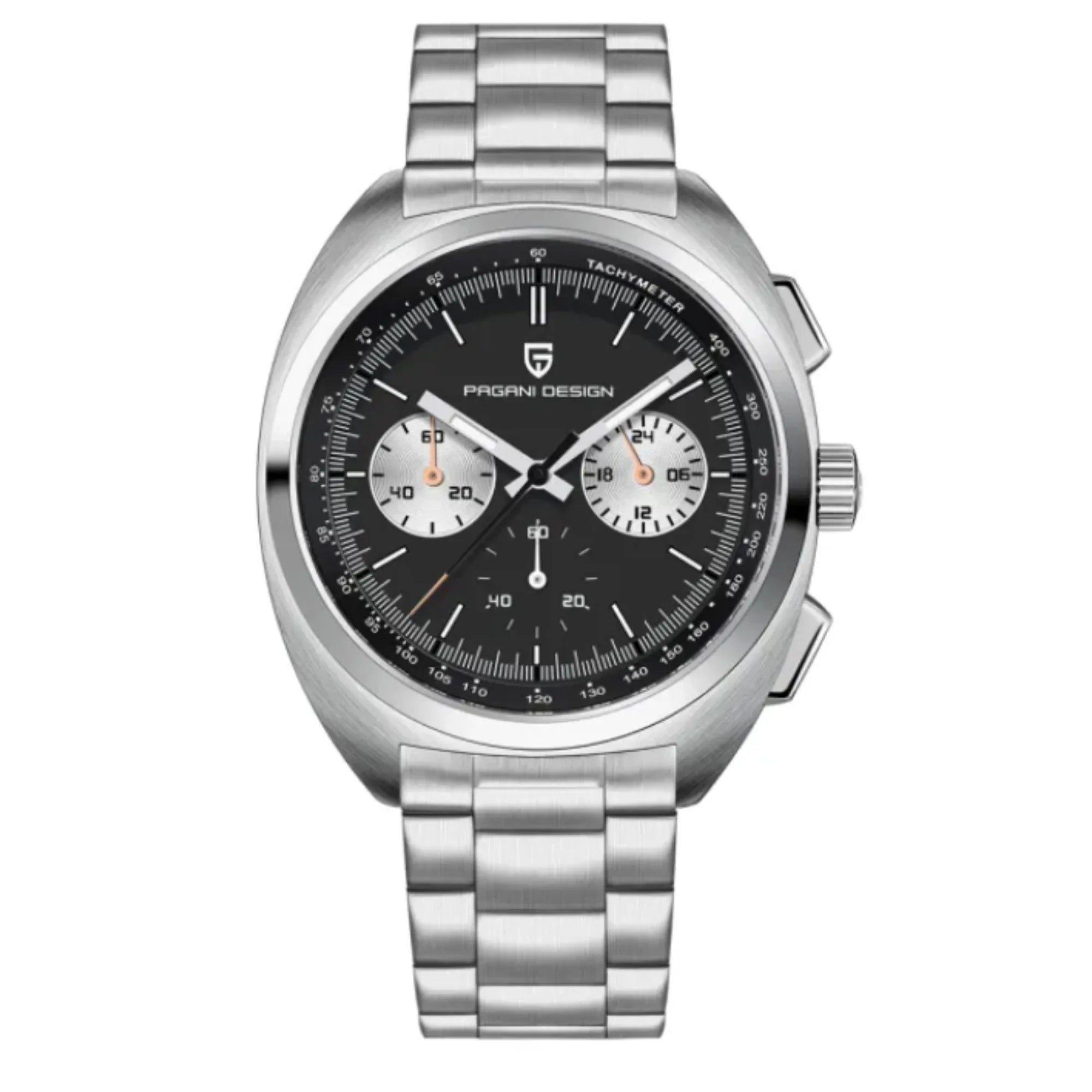 PAGANI DESIGN PD-1782 Men's Quartz Watches Chronograph Stainless Steel 40mm Sports Wrist Watch for Men - Black Dial - DREAM WATCHES