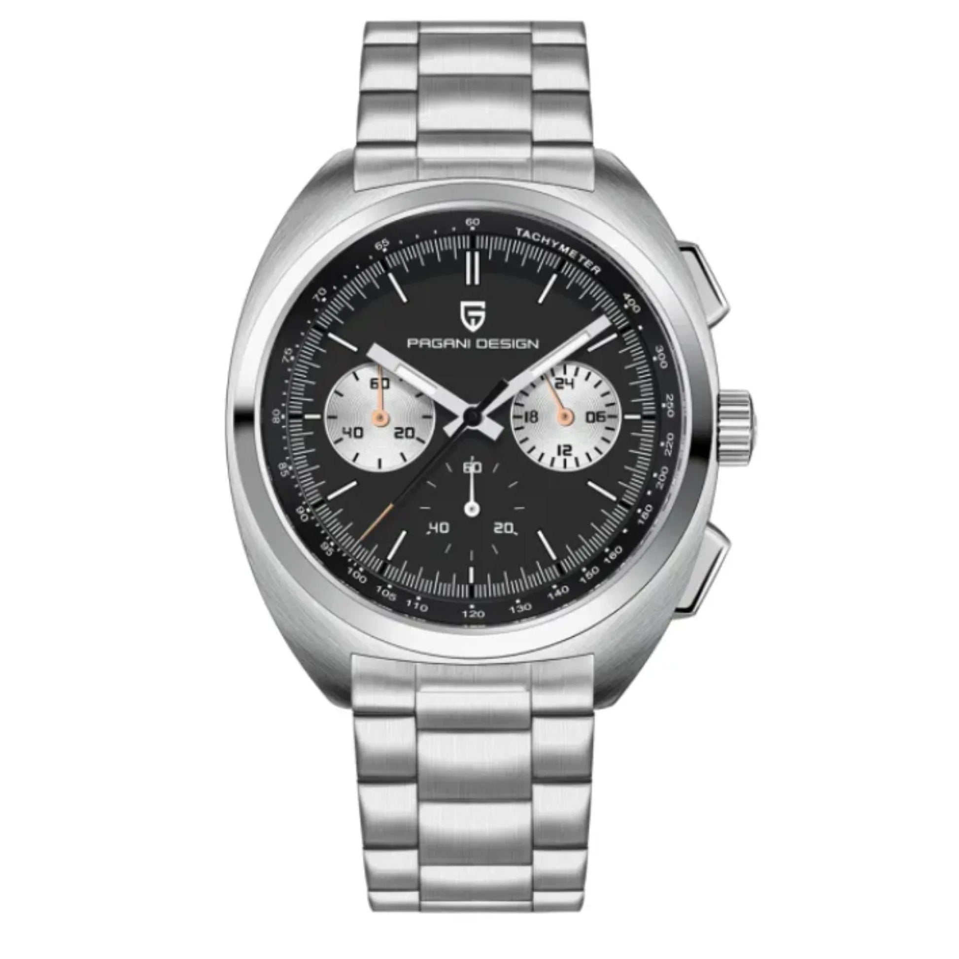 PAGANI DESIGN PD-1782 Men's Quartz Watches Chronograph Stainless Steel 40mm Sports Wrist Watch for Men - Black Dial - DREAM WATCHES
