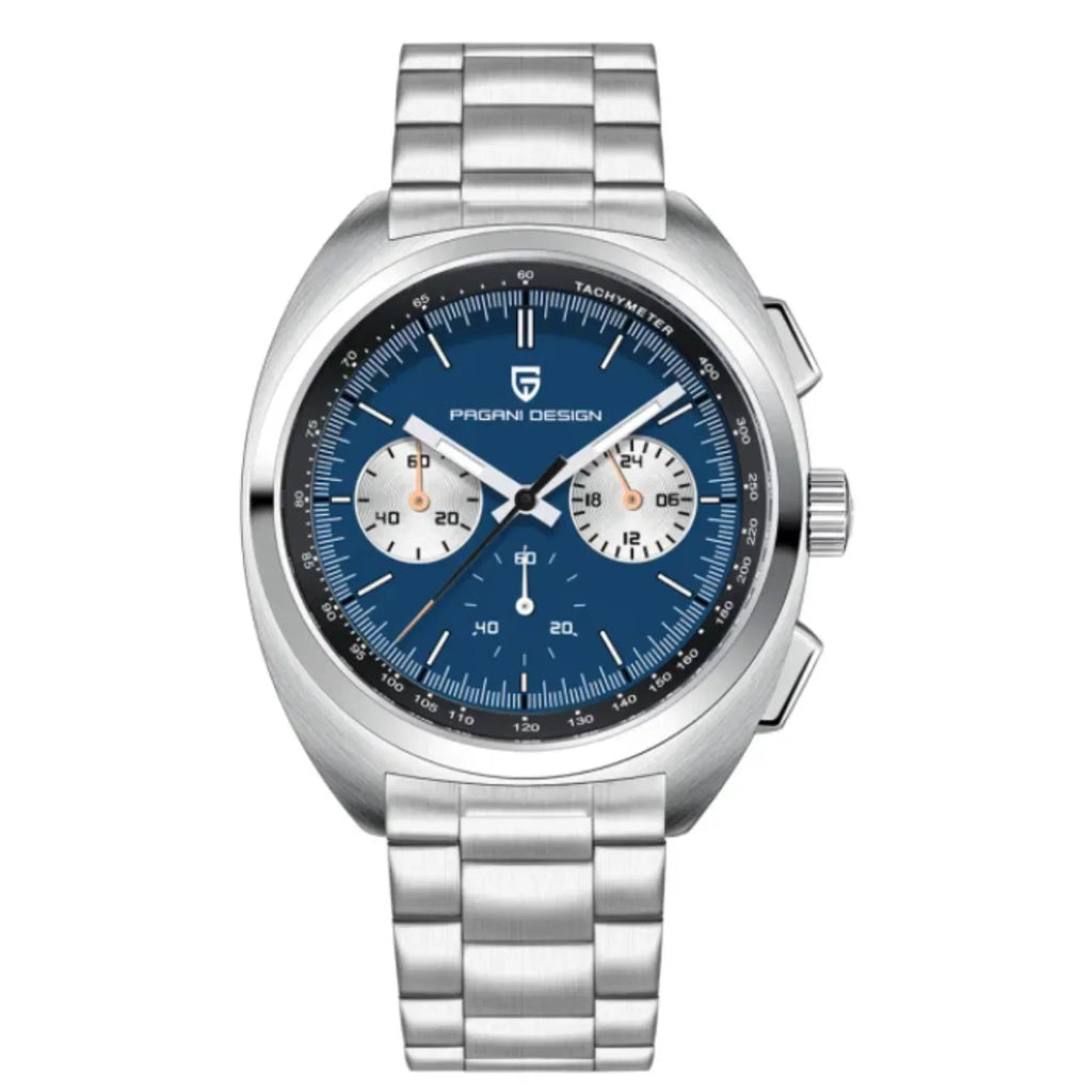 PAGANI DESIGN PD-1782 Men's Quartz Watches Chronograph Stainless Steel 40mm Sports Wrist Watch for Men - Blue Dial - DREAM WATCHES